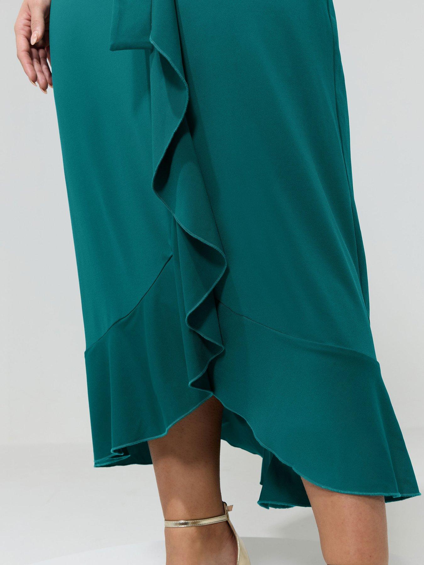 yours-curve-wrap-ruffle-maxi-dress-greenoutfit