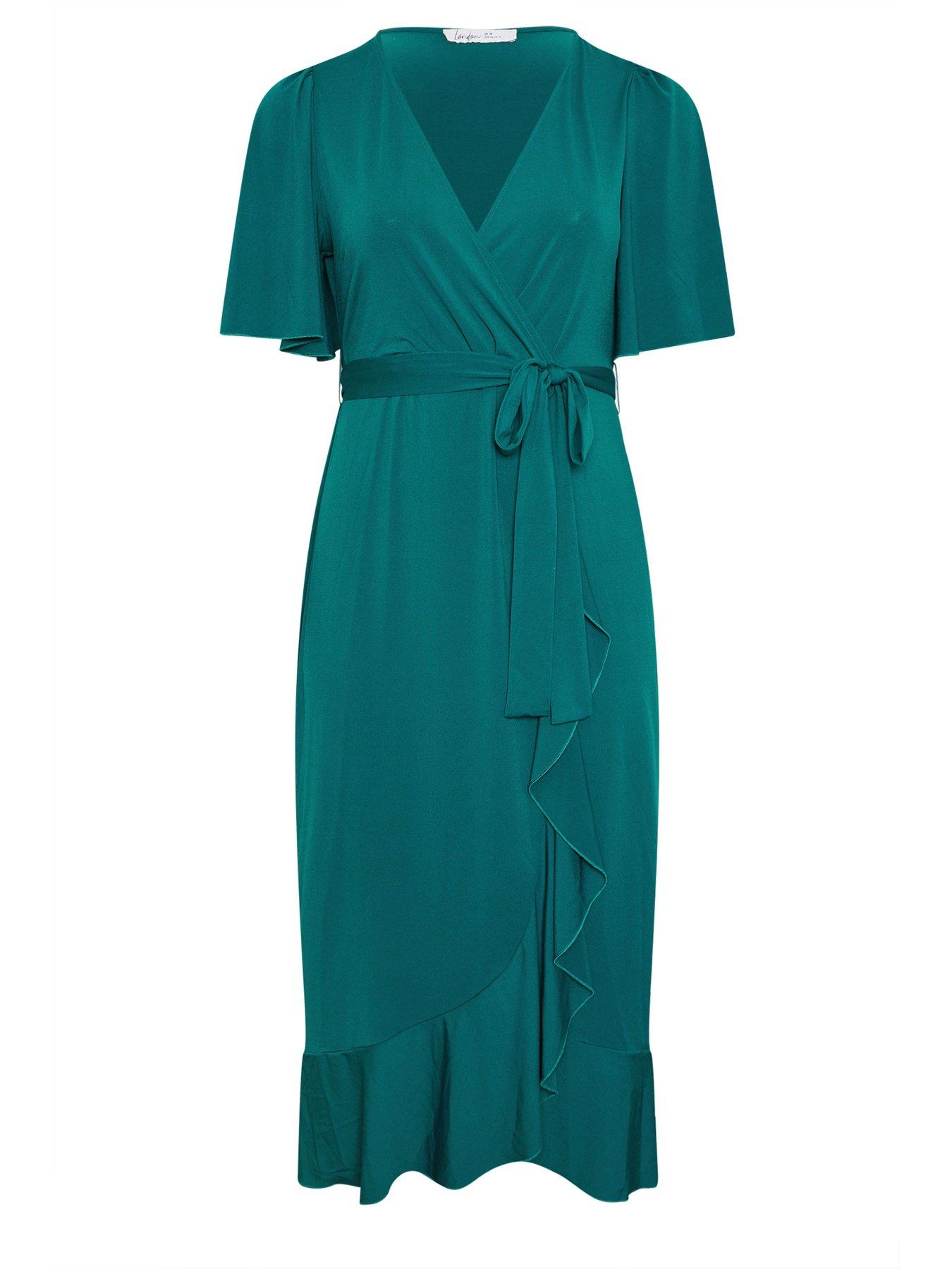 yours-curve-wrap-ruffle-maxi-dress-greendetail