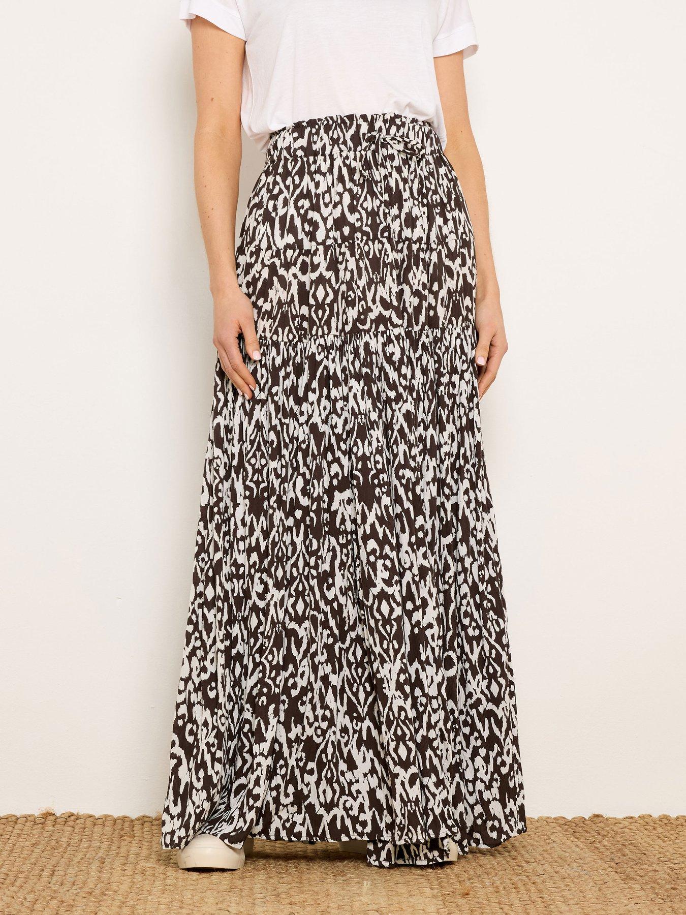 long-tall-sally-abstract-tiered-maxi-skirt-brownfront