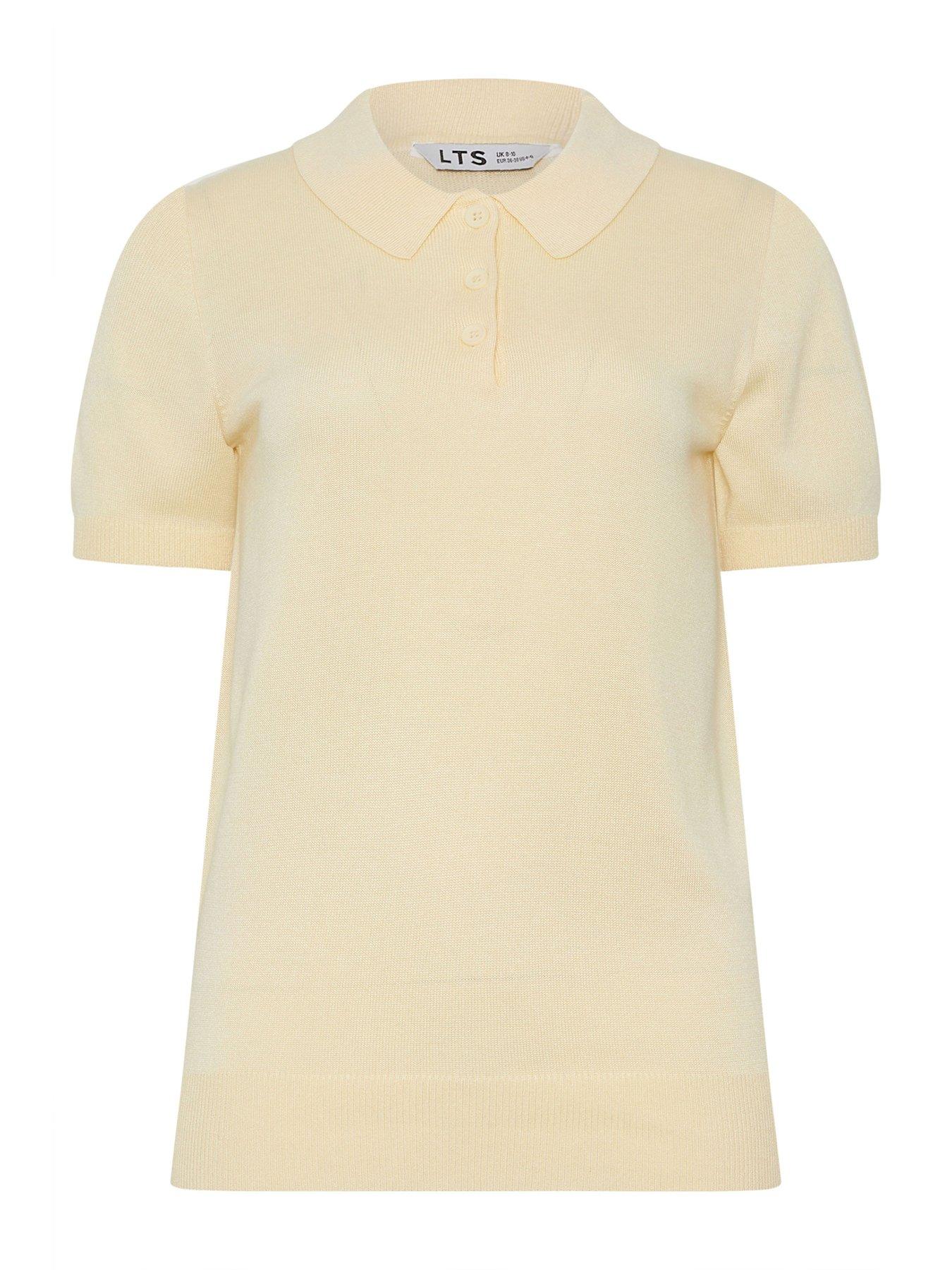 Image 5 of 5 of Long Tall Sally Fine Gauge Polo Top - Yellow