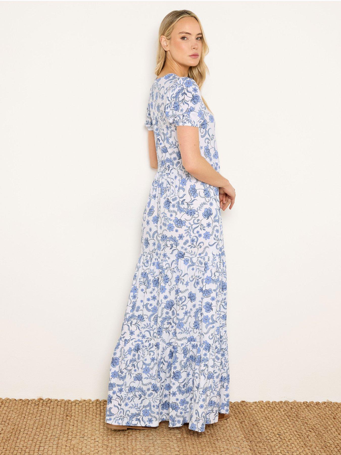 Image 2 of 5 of Long Tall Sally Floral Tiered Maxi Dress - Blue