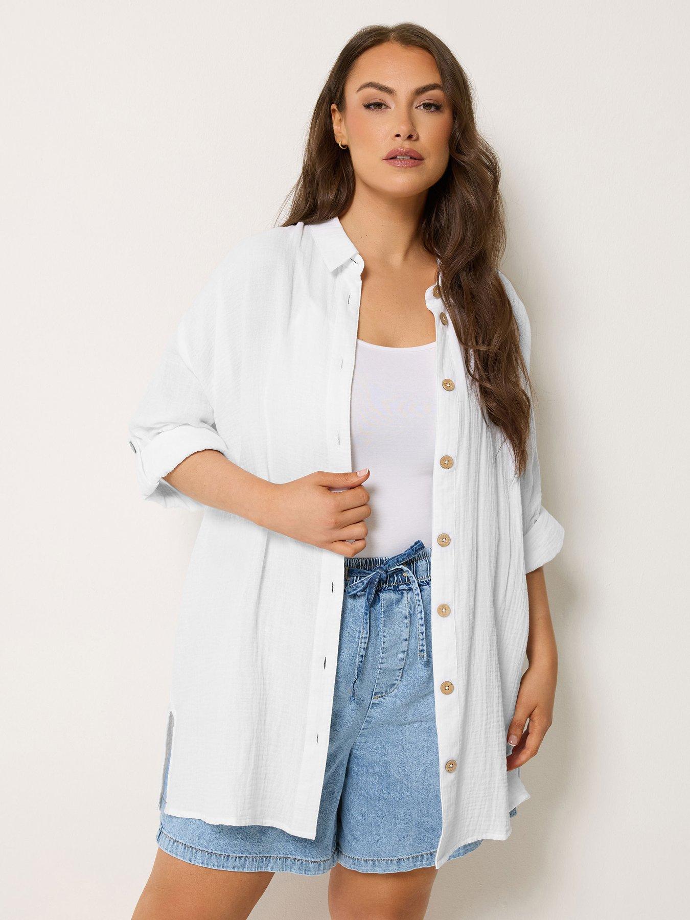 Image 1 of 5 of Yours Curve Cheesecloth Shirt