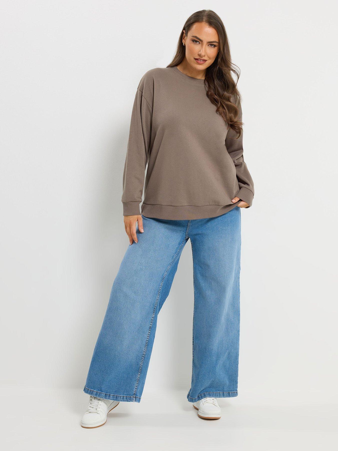 yours-curve-2-pack-crew-neck-sweatshirts-brownback