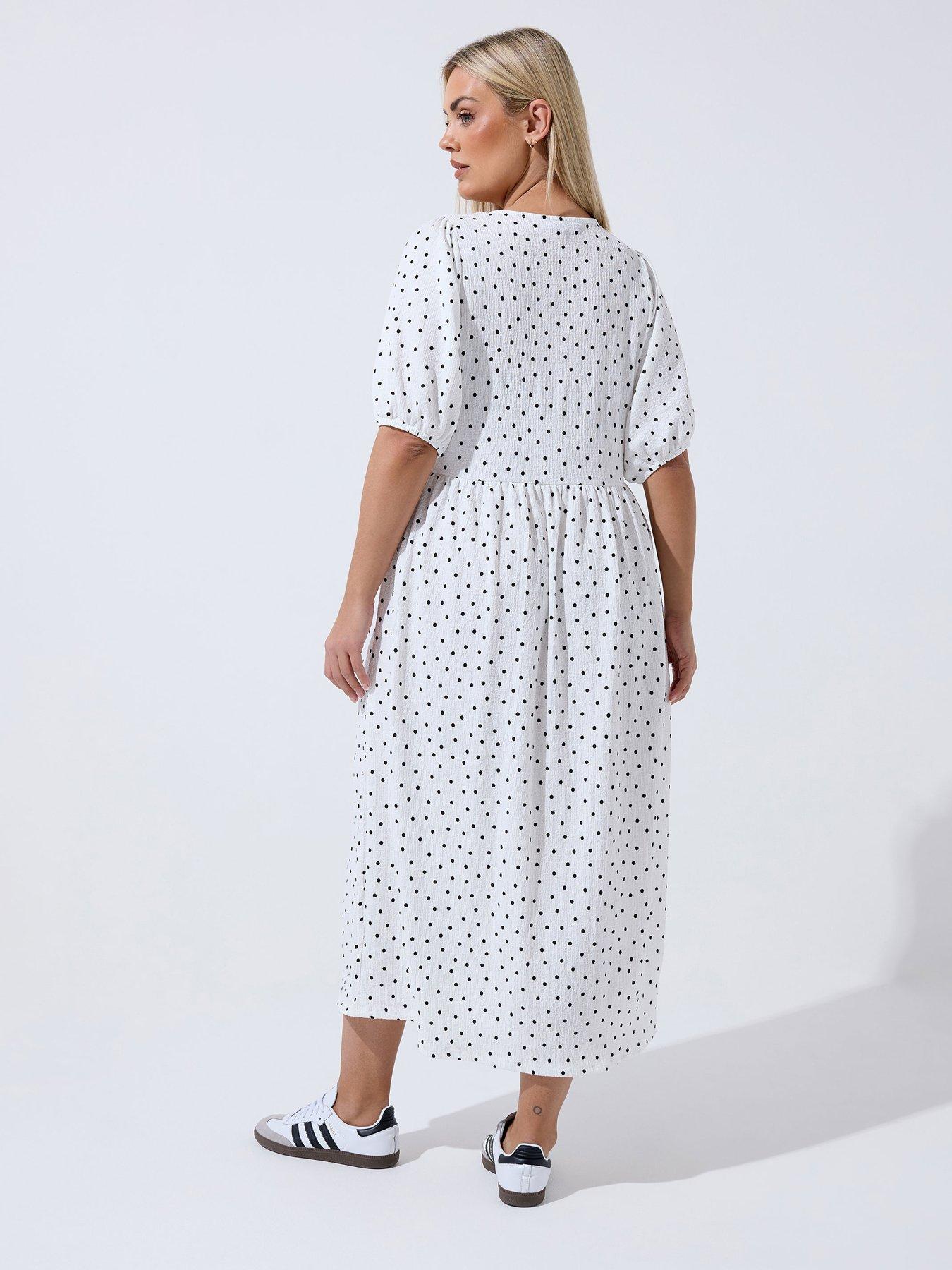 yours-curve-polka-dot-bow-dress-creamstillFront