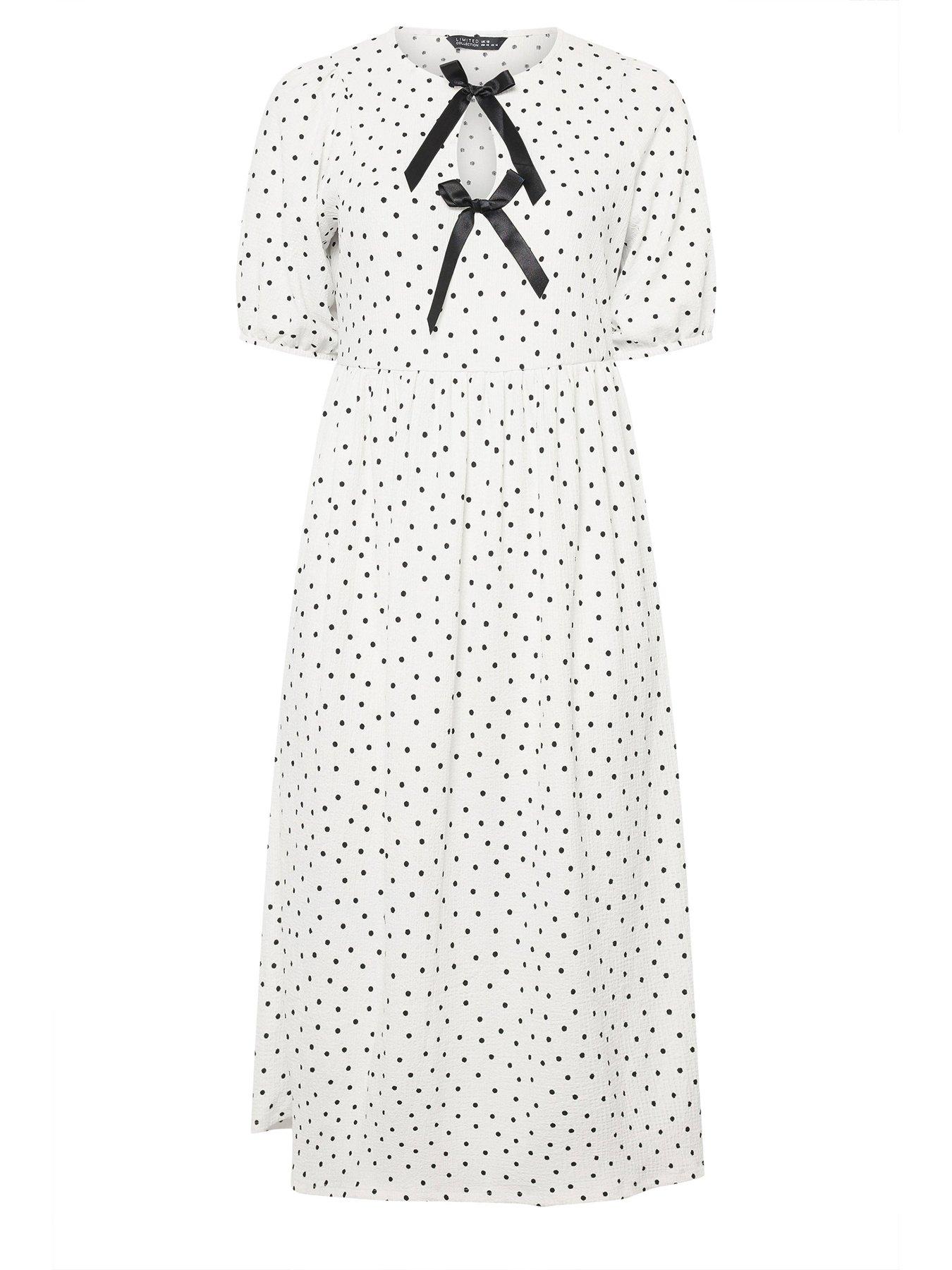 Image 5 of 5 of Yours Curve Polka Dot Bow Dress