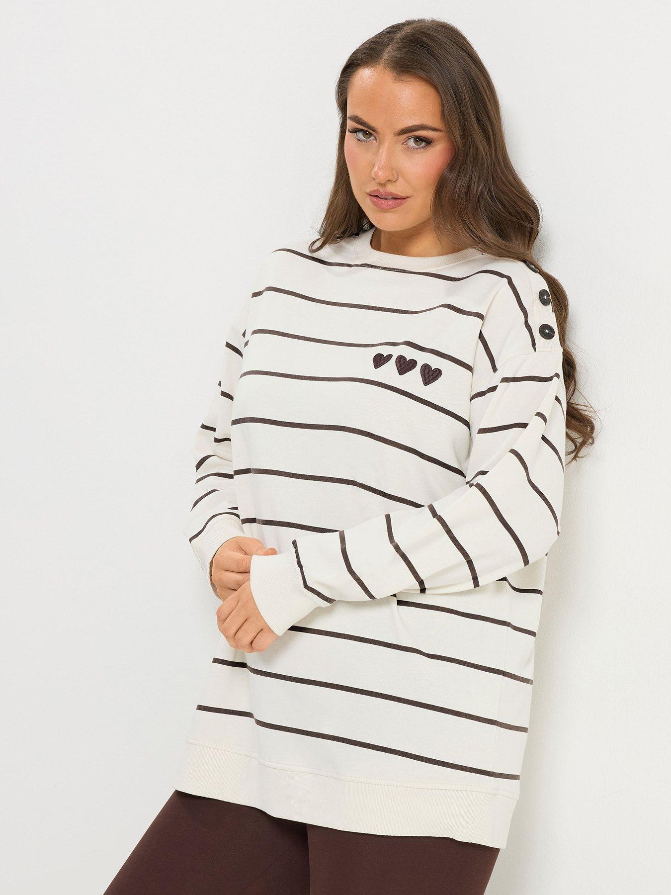 yours-curve-stripe-crew-neck-sweatshirtfront
