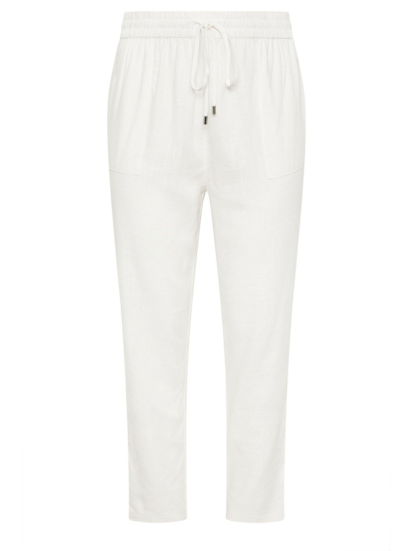 yours-curve-tapered-linen-jogger-whitedetail