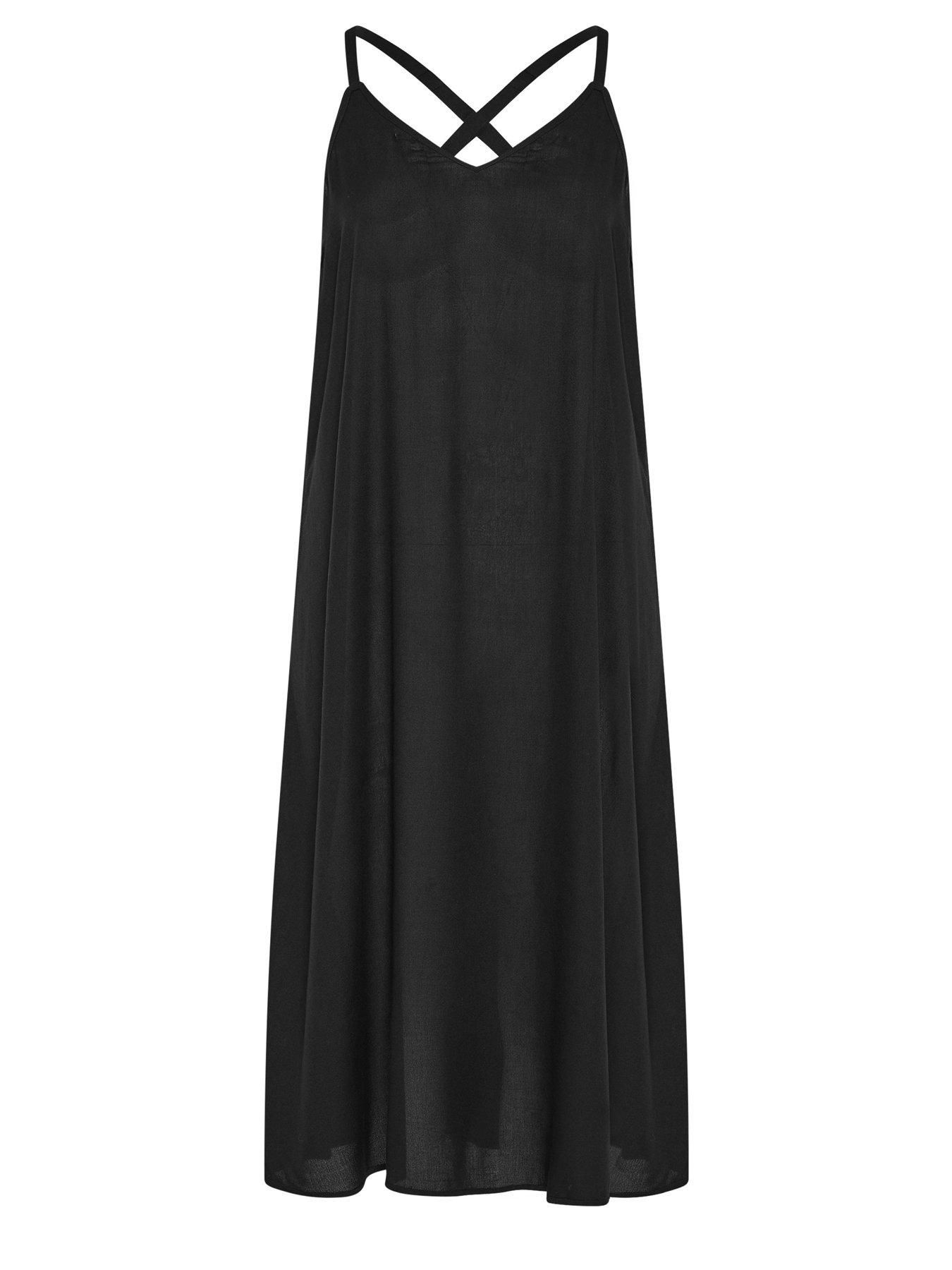 Image 6 of 6 of Yours Curve Throw On Maxi Dress - Black
