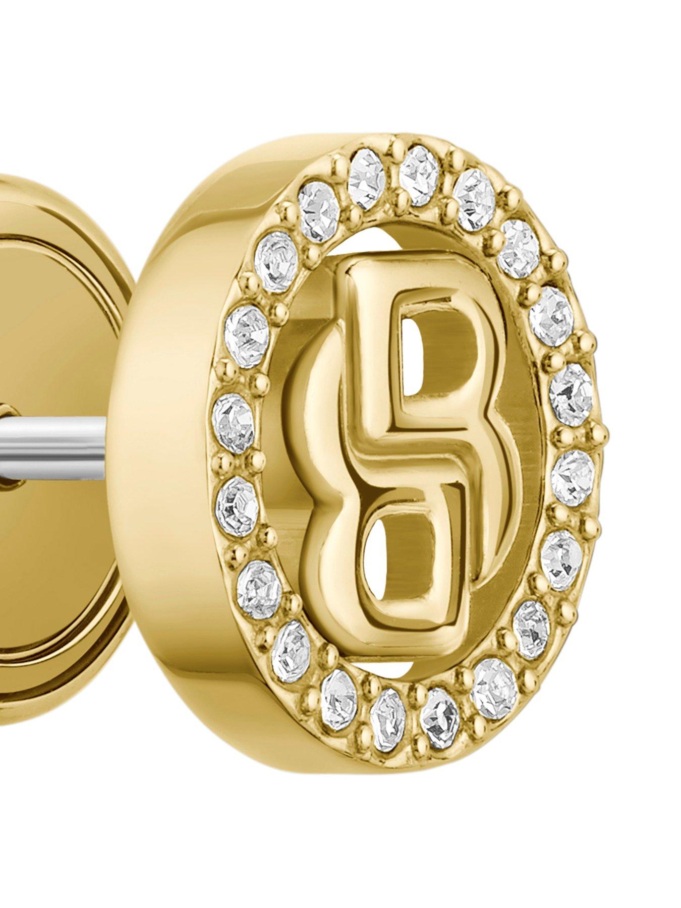 Image 2 of 6 of BOSS Double B Divine Gold IP Earrings