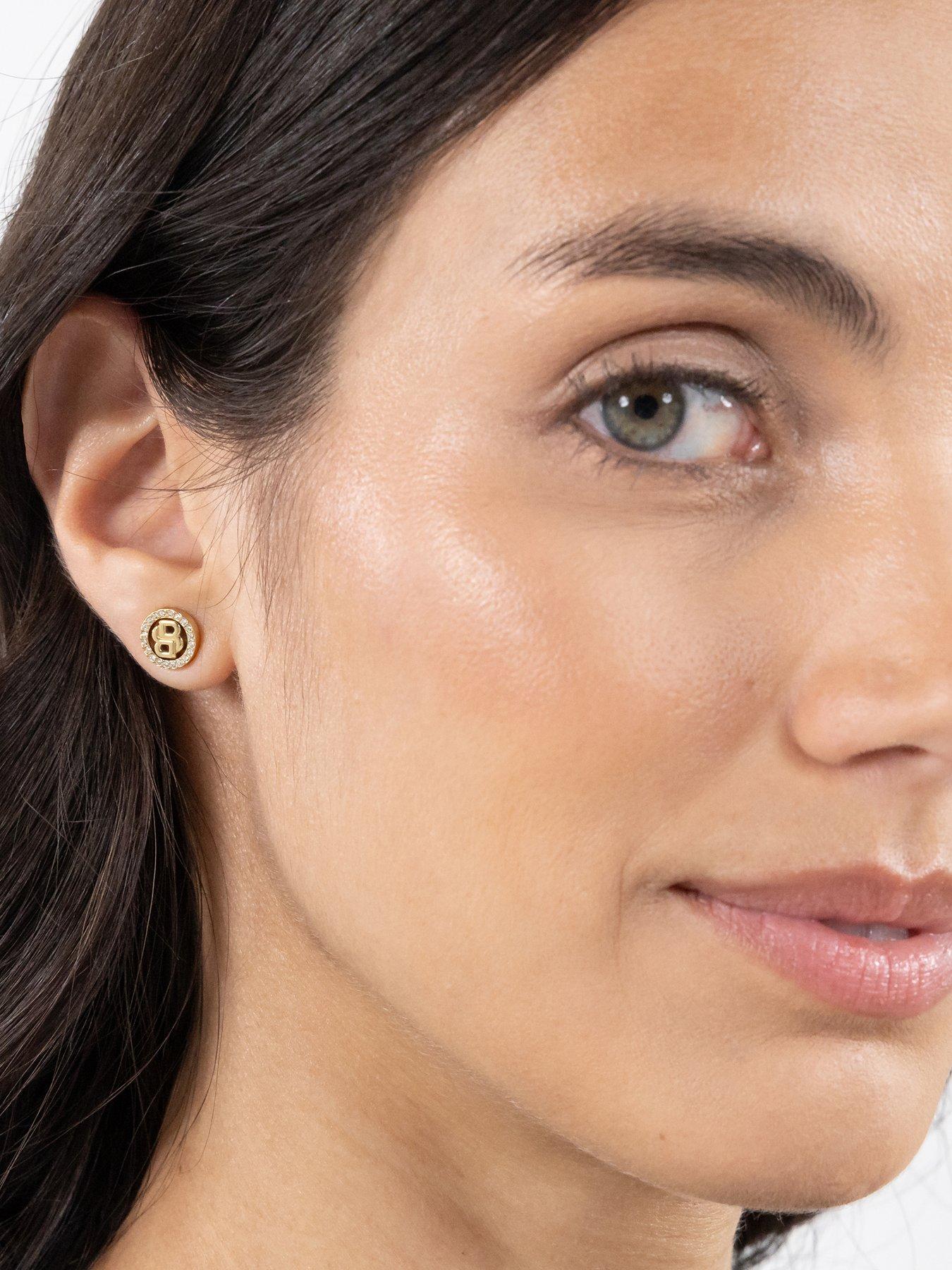 Image 4 of 6 of BOSS Double B Divine Gold IP Earrings