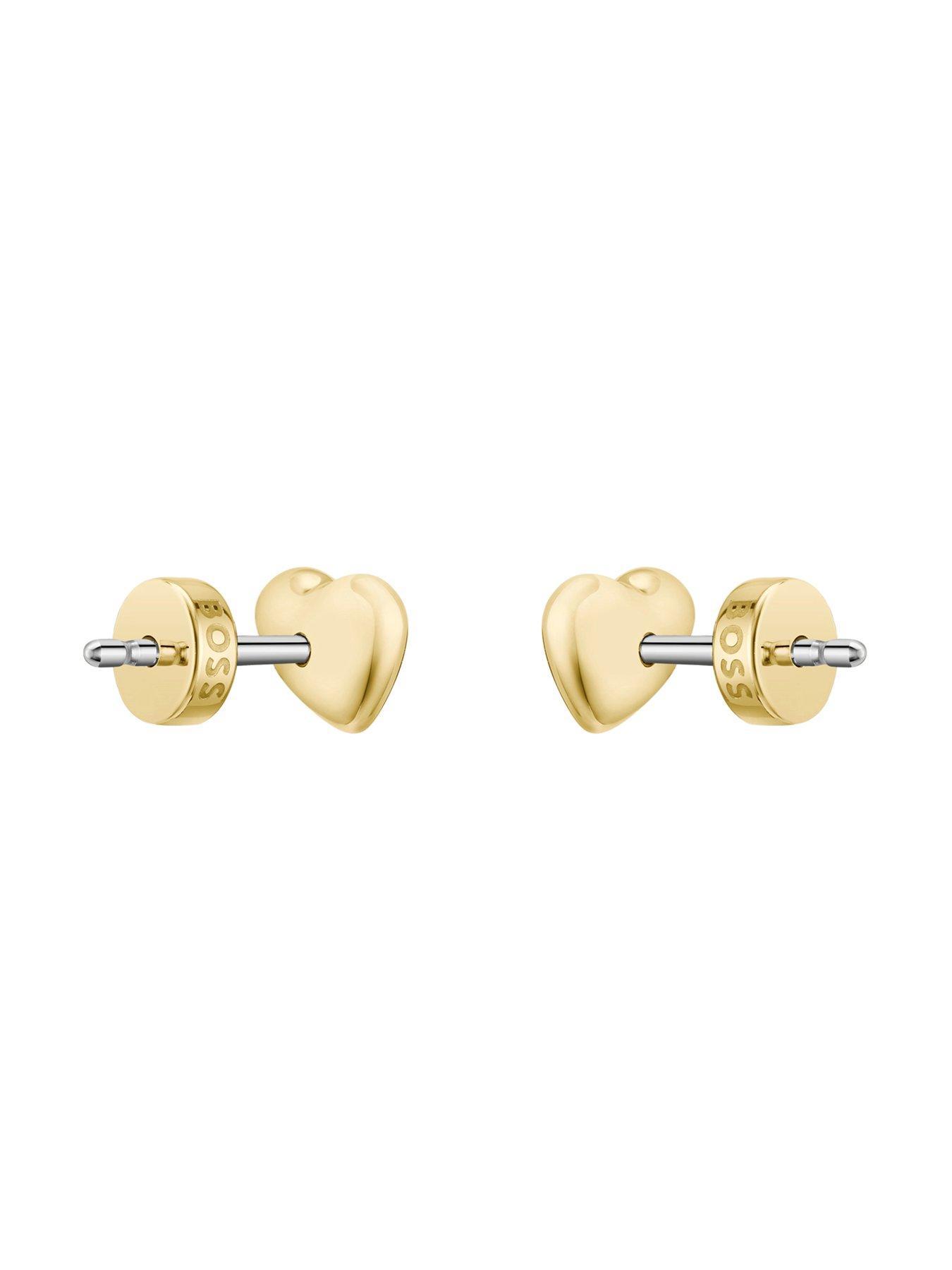 Image 2 of 6 of BOSS Honey Heart Gold IP Earrings