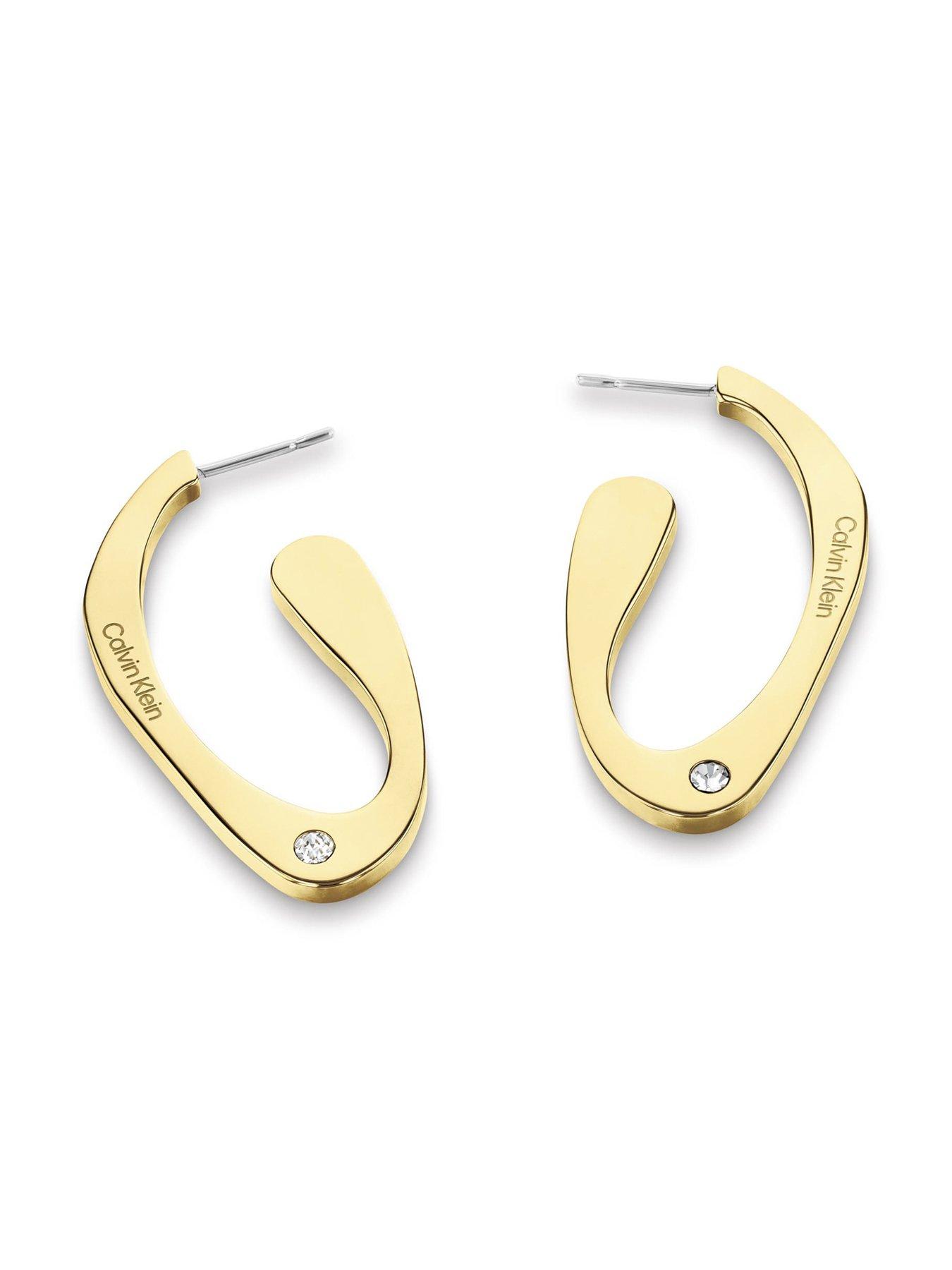 Image 2 of 4 of Calvin Klein Womens CK Harmonious Connection Gold Plated Earrings