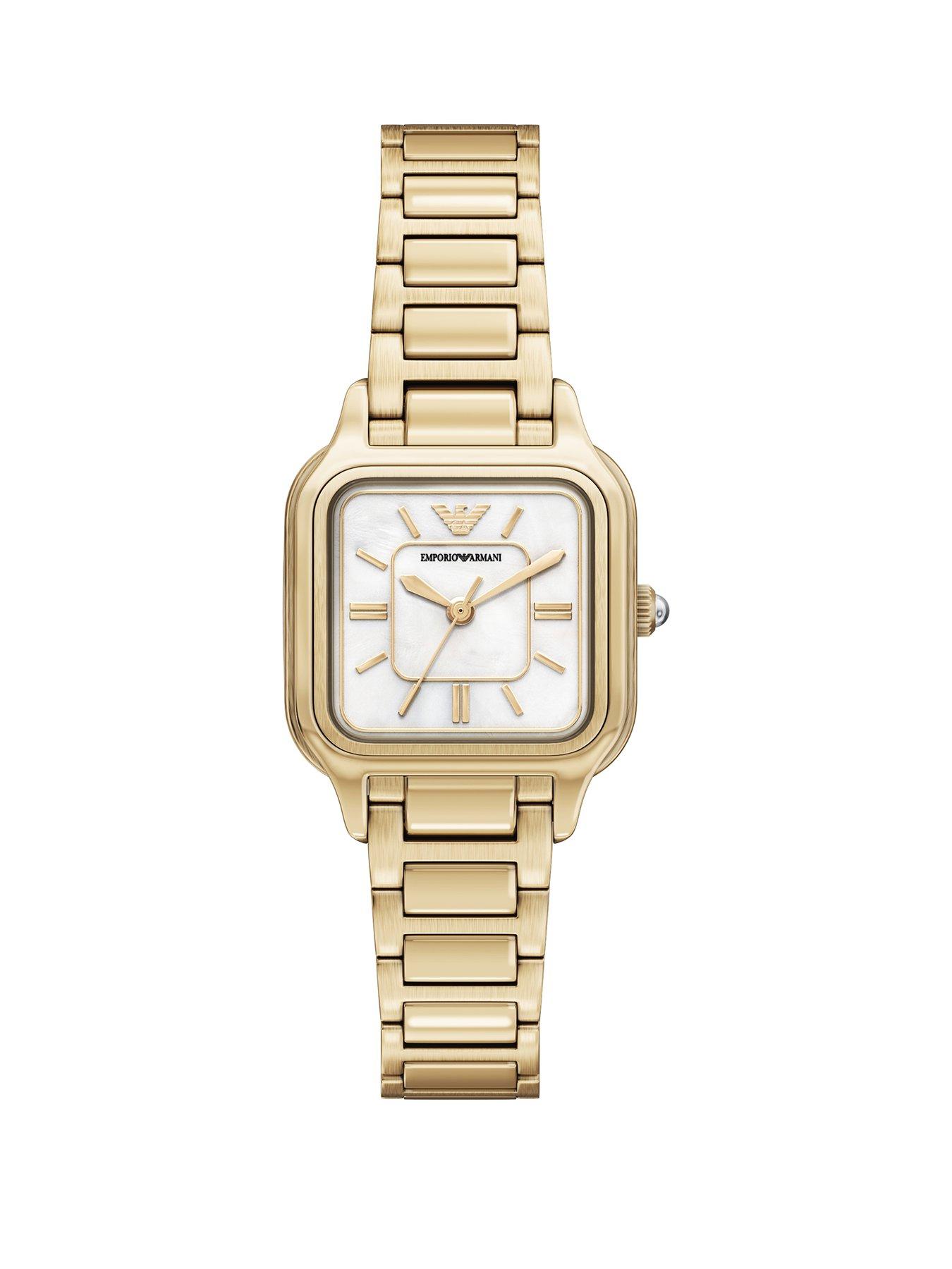 Emporio Armani Emporio Armani Womens Three-Hand Gold-Tone Stainless Steel Watch, AR11744