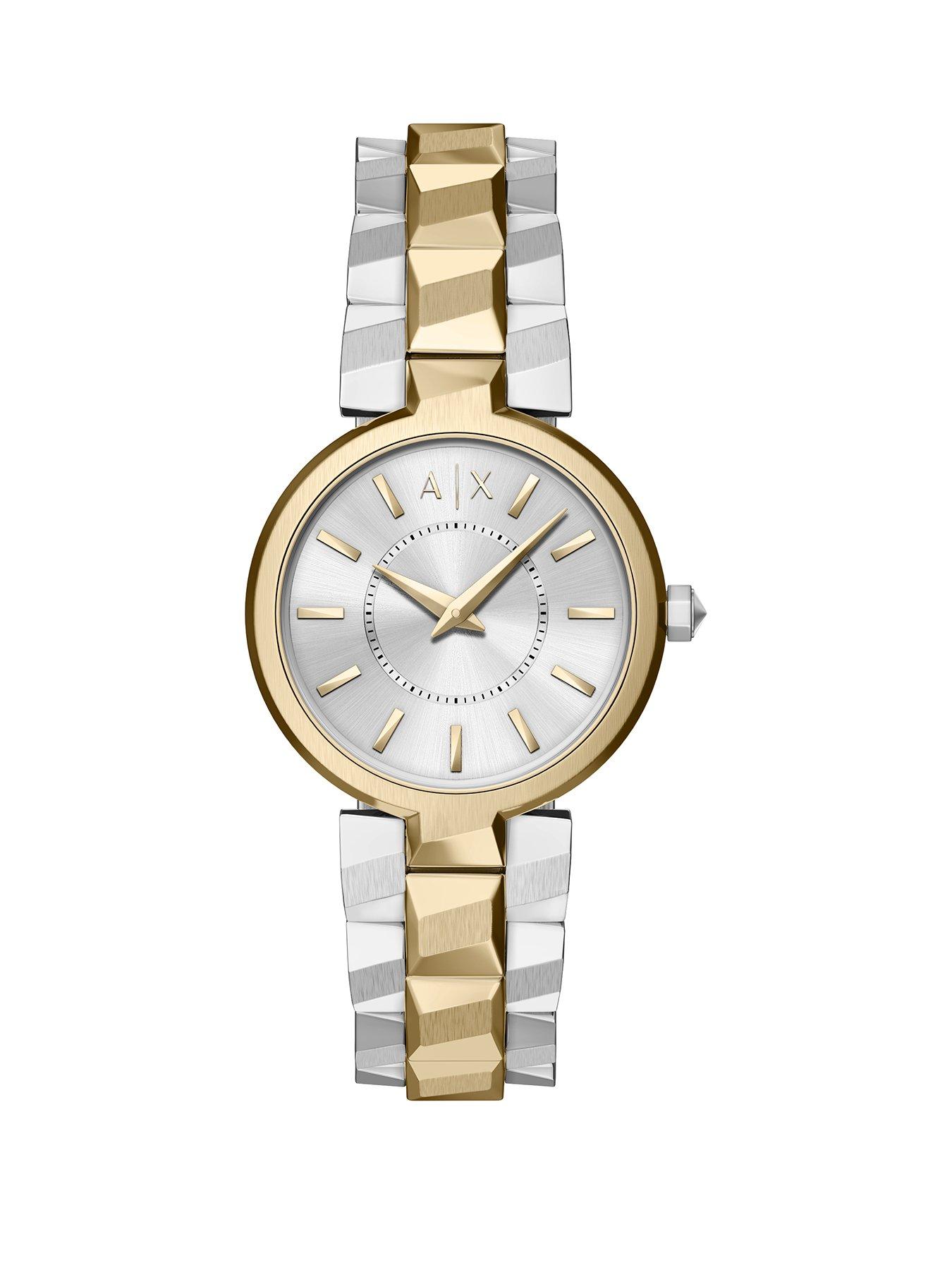 Armani Exchange Armani Exchange Audora Womens Two-Hand Two-Tone Stainless Steel Watch, AX4406