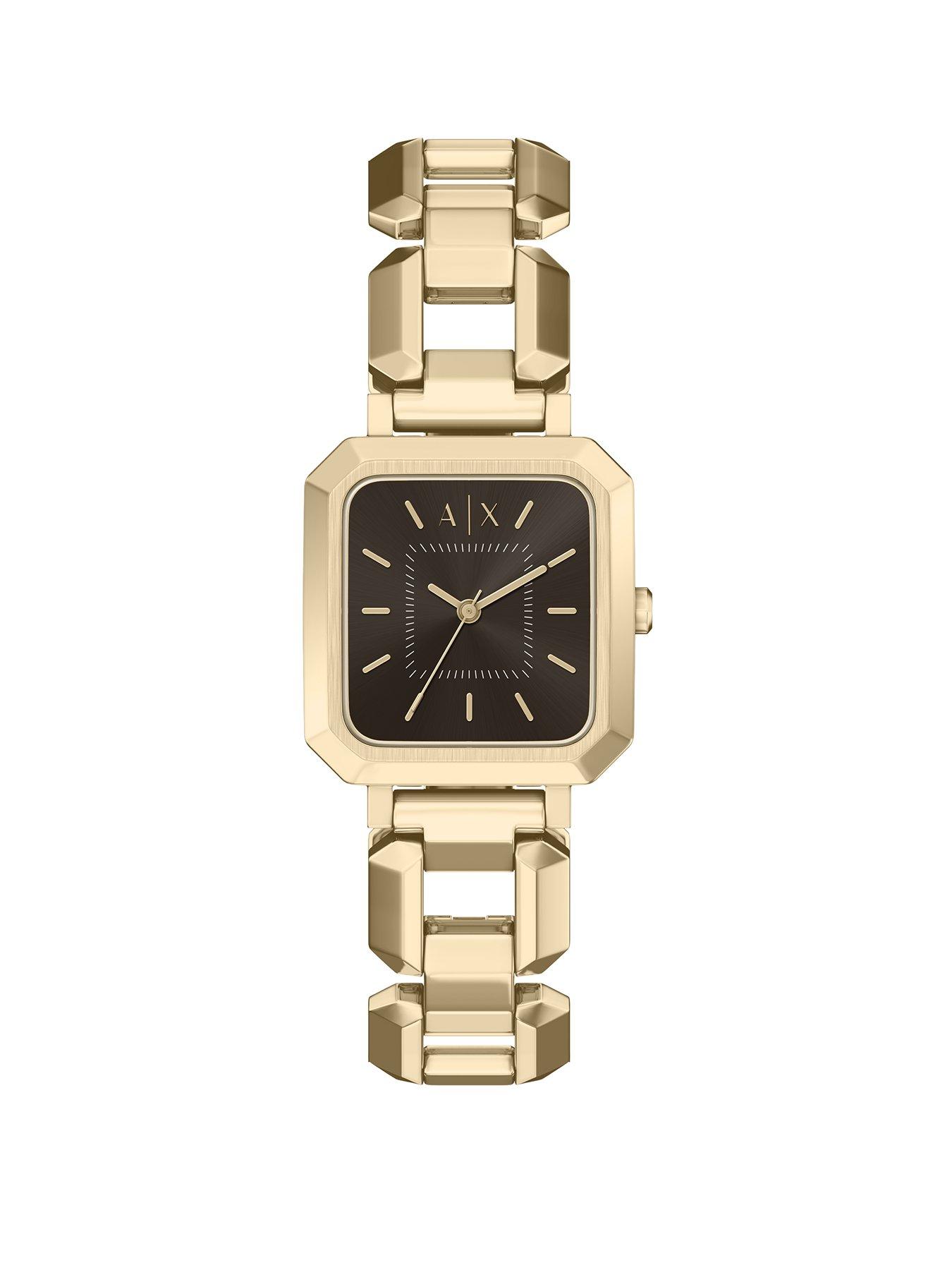 Armani Exchange Armani Exchange Womens Three-Hand Gold-Tone Stainless Steel Watch, AX5738