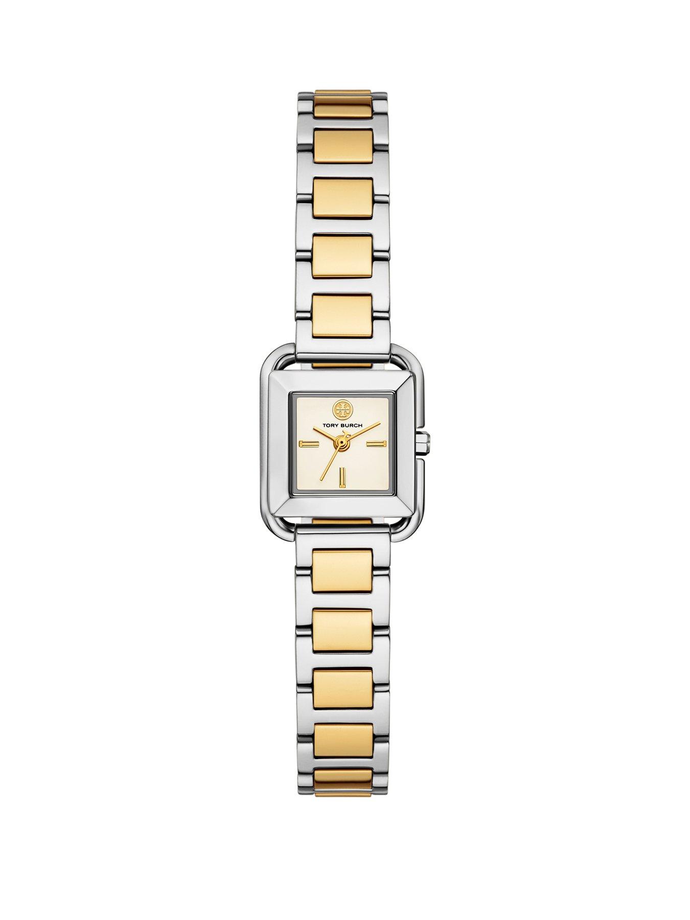 Tory Burch Tory Burch Womens Mini Kira Square Two-Hand, Stainless Steel Watch, TBW6027