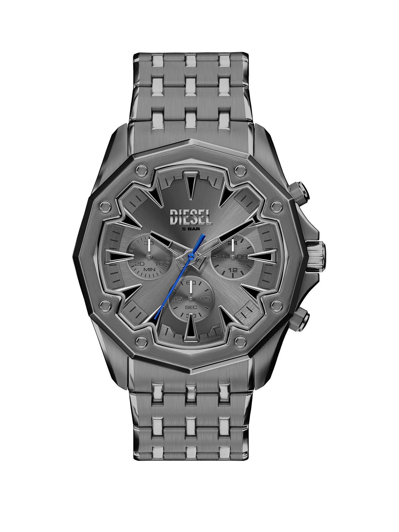 Diesel Diesel Mens Stinger Chronograph Gunmetal Stainless Steel Watch, DZ4708