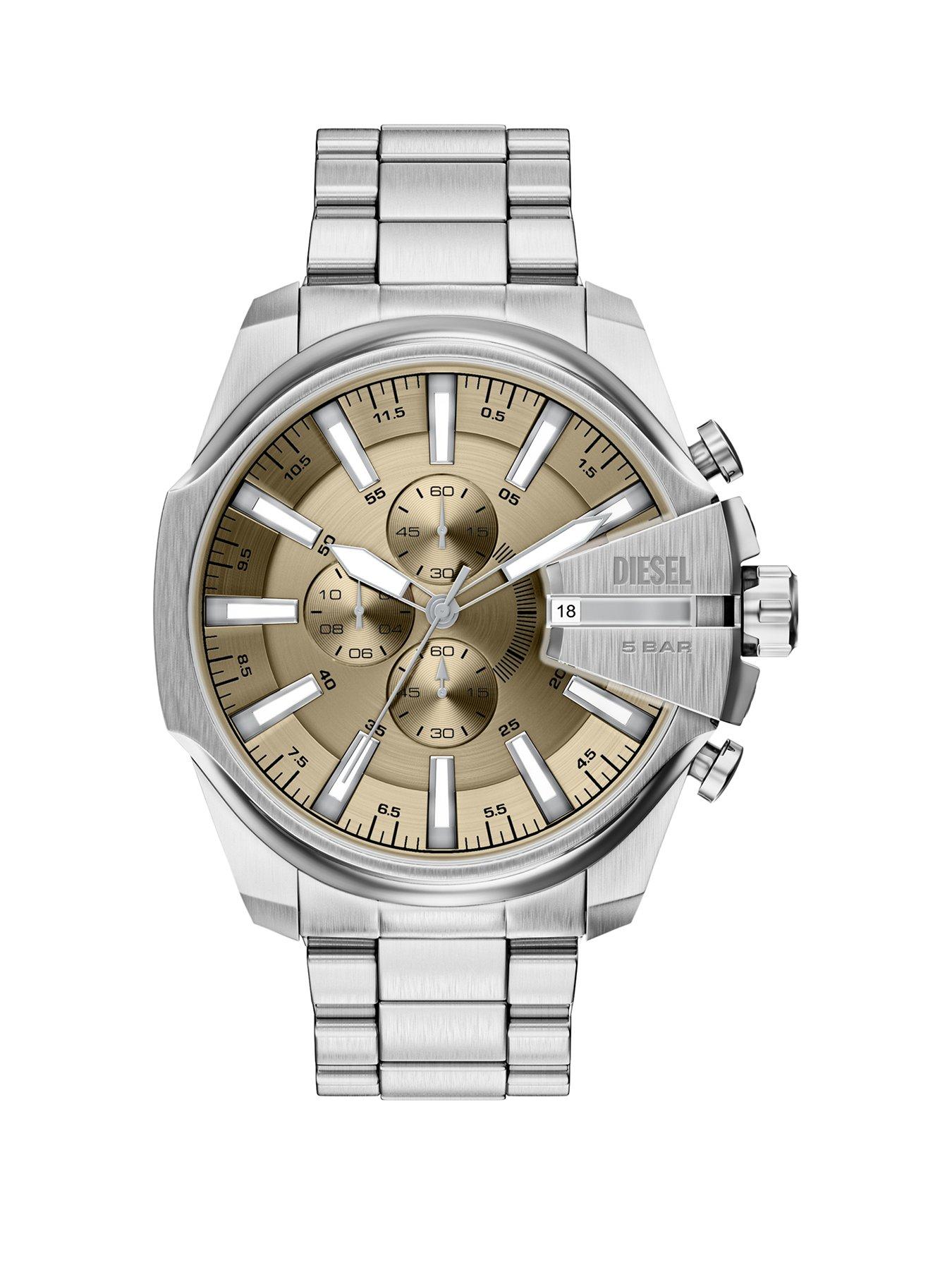 Diesel Diesel Mens Mega Chief Slim Chronograph Stainless Steel Watch, DZ4702