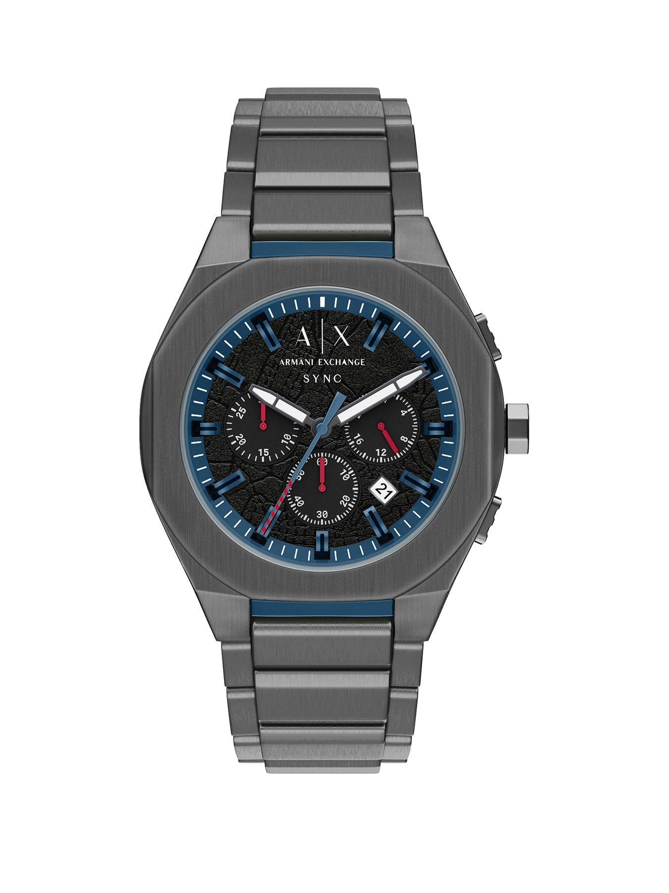 Armani Exchange Armani Exchange Mens Sync Chronograph Gunmetal Stainless Steel Watch, AX4295