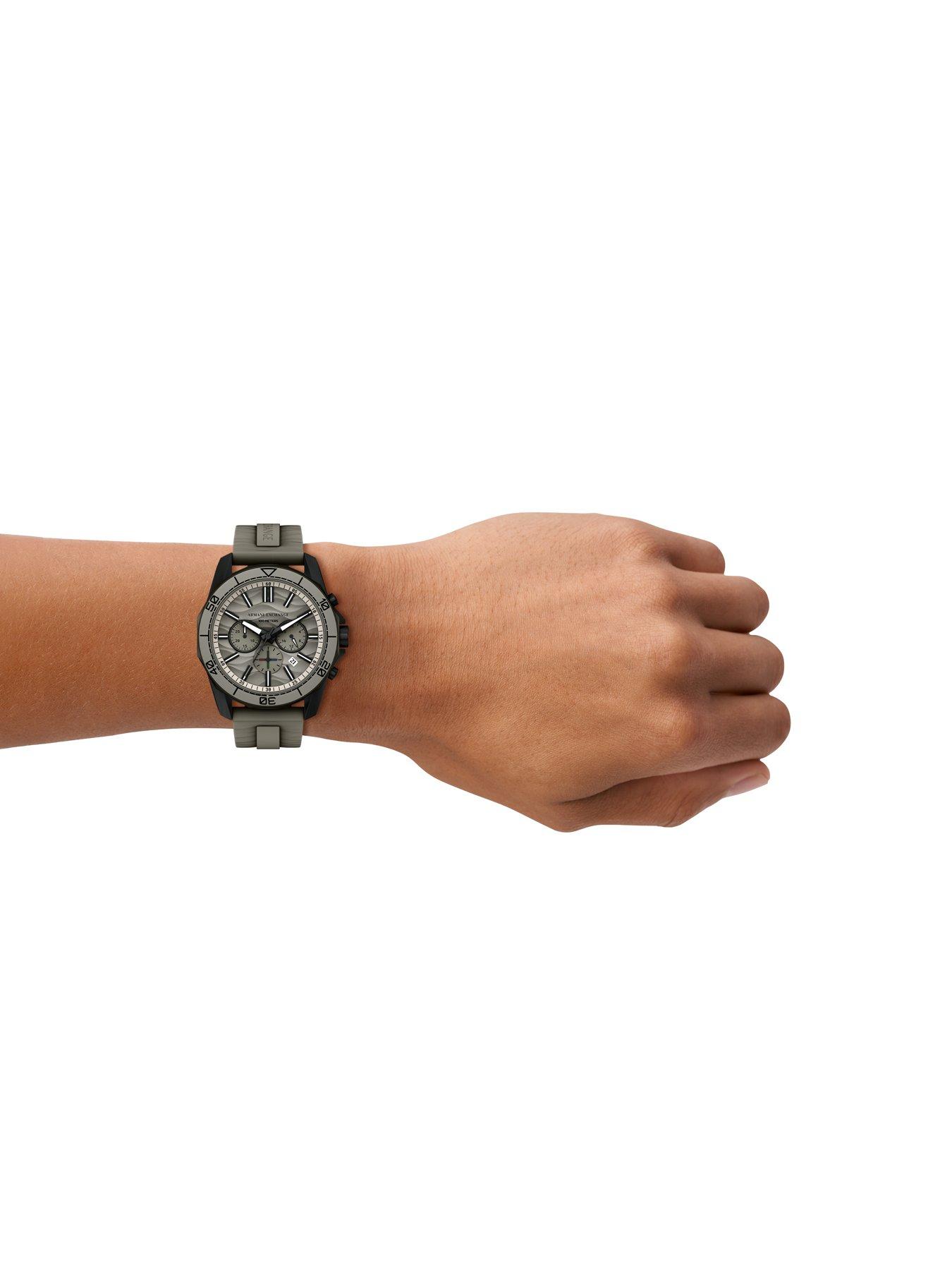 Image 3 of 6 of Armani Exchange Armani Exchange Mens Chronograph Grey Silicone Watch, AX1971