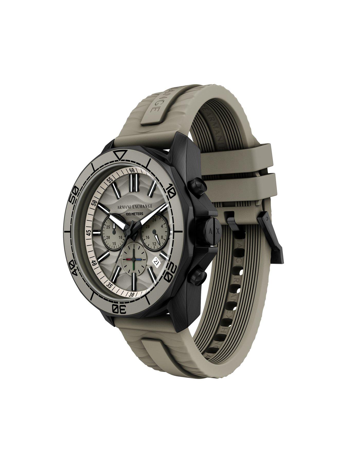 Image 5 of 6 of Armani Exchange Armani Exchange Mens Chronograph Grey Silicone Watch, AX1971