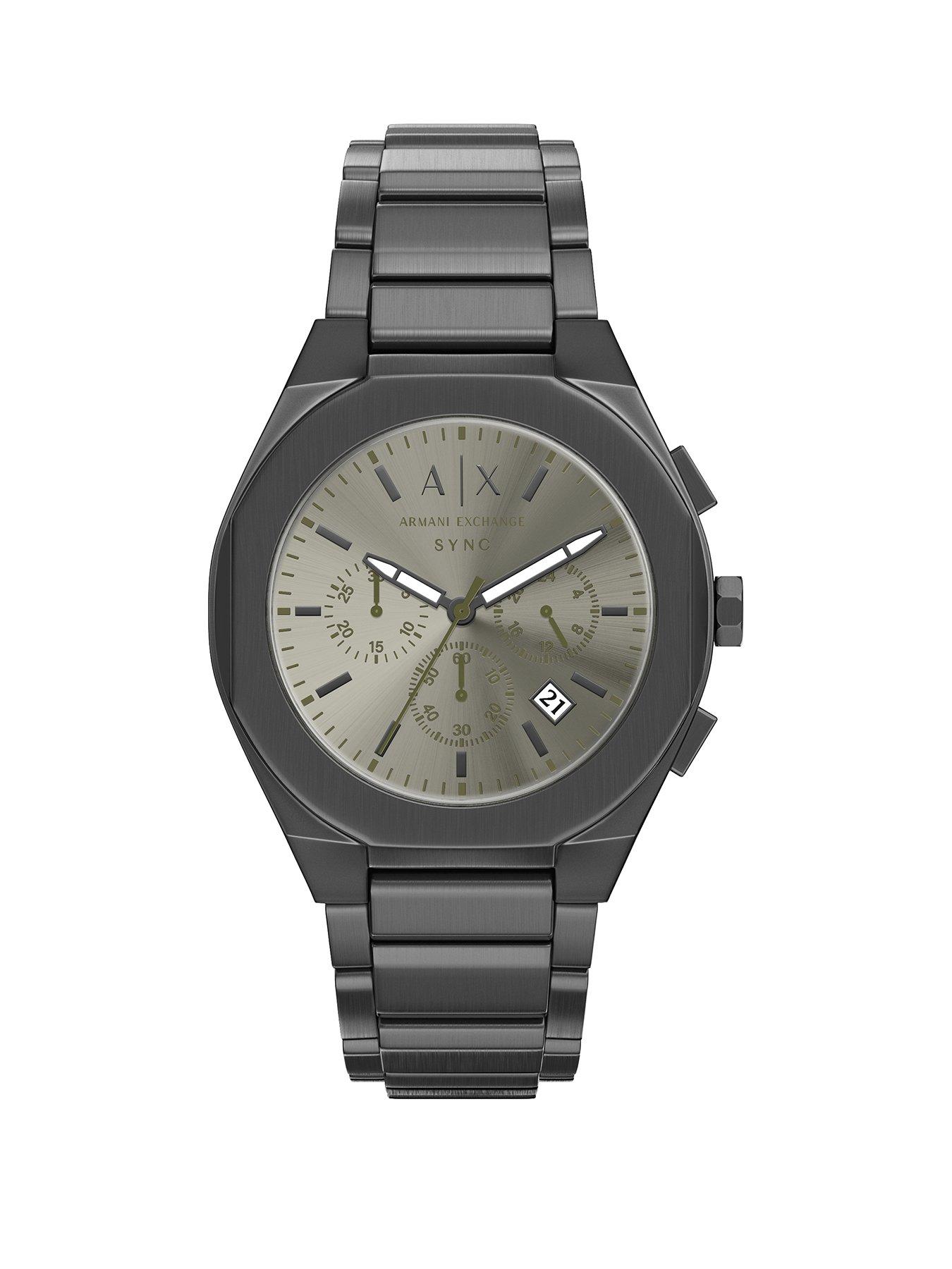 Armani Exchange Armani Exchange Mens Sync Chronograph Gunmetal Stainless Steel Watch, AX4296