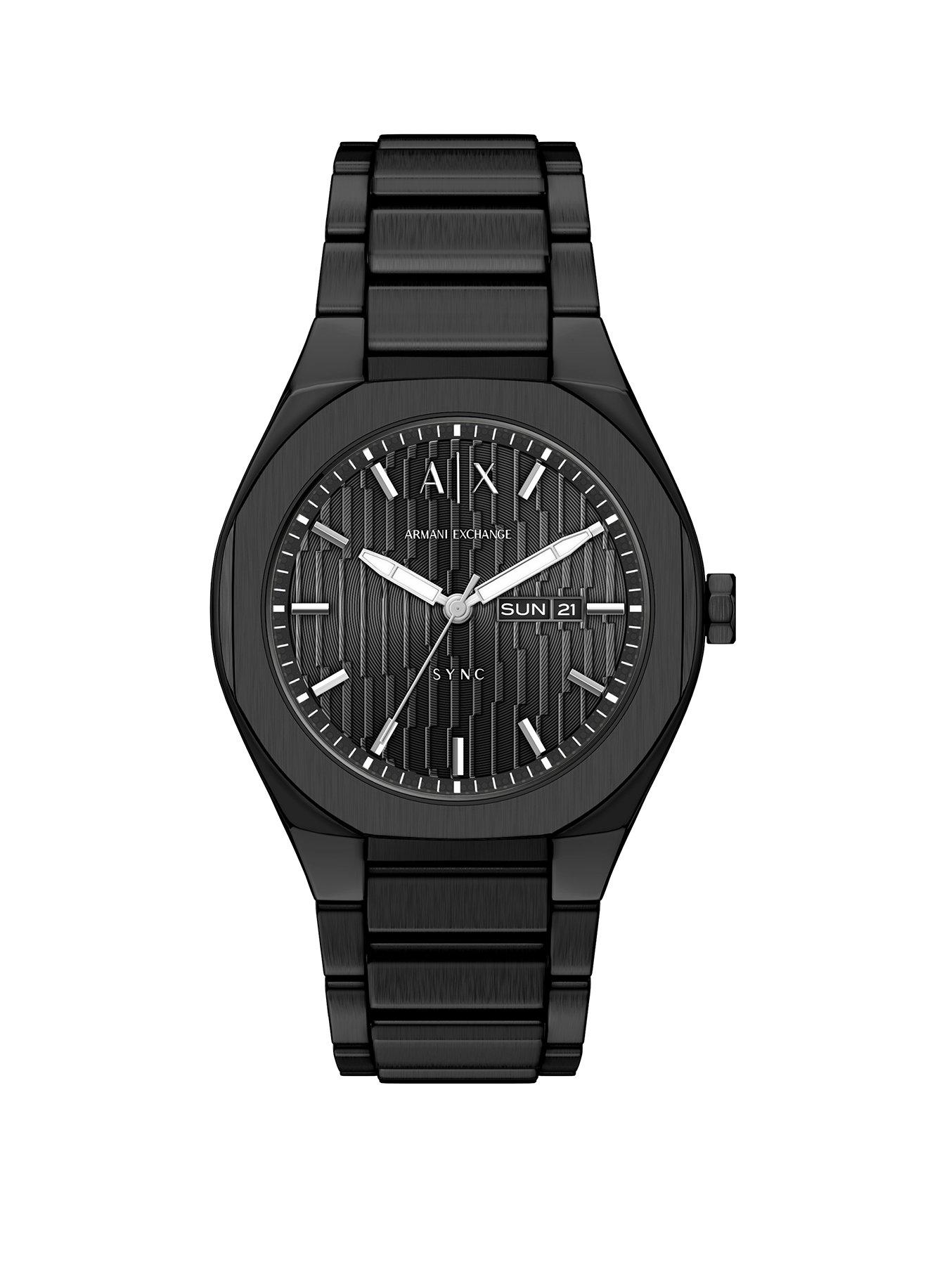 Armani Exchange Armani Exchange Mens Sync Black Stainless Steel Watch, AX4301