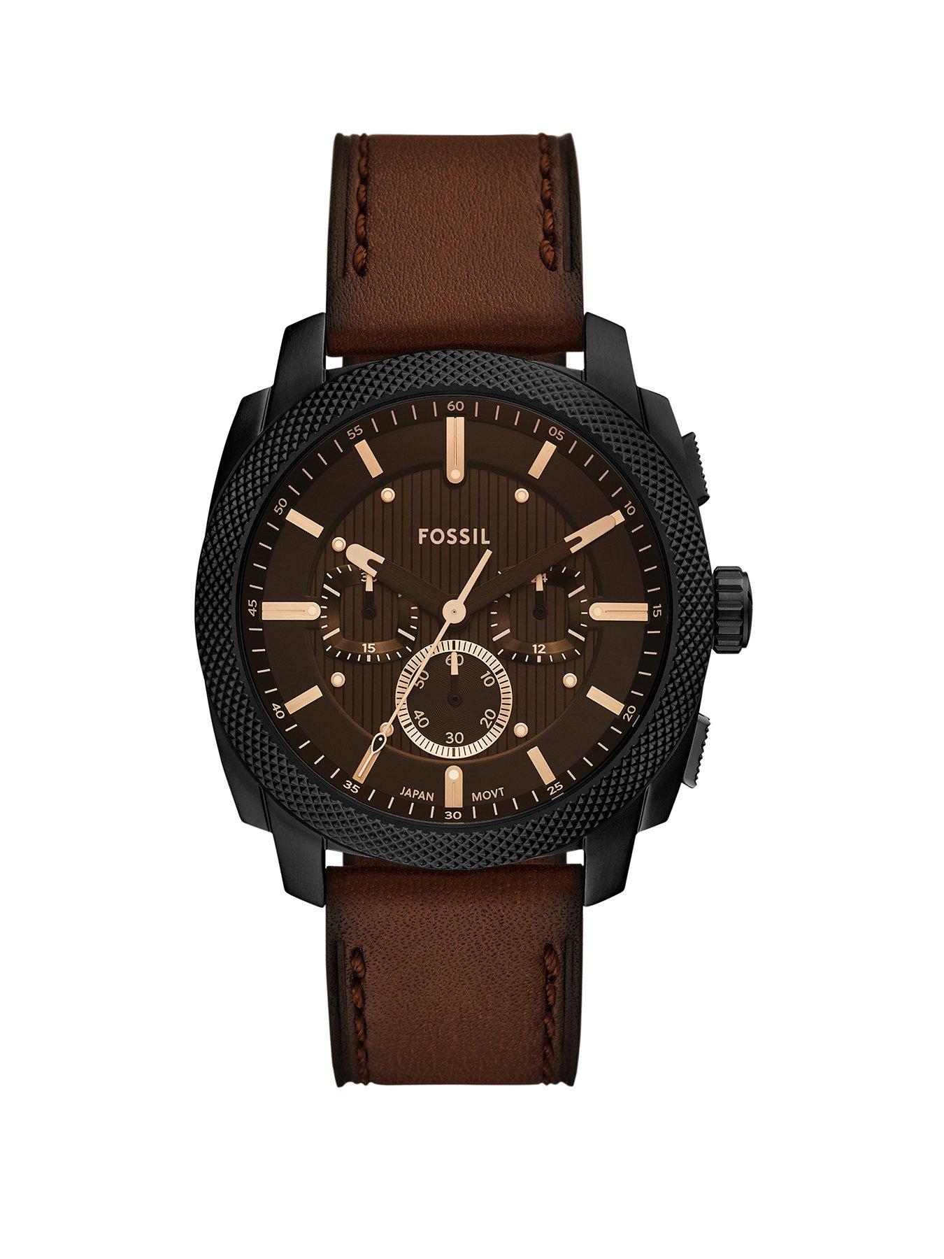 Fossil Fossil Mens Machine Chronograph, Black Stainless Steel Watch, FS6101