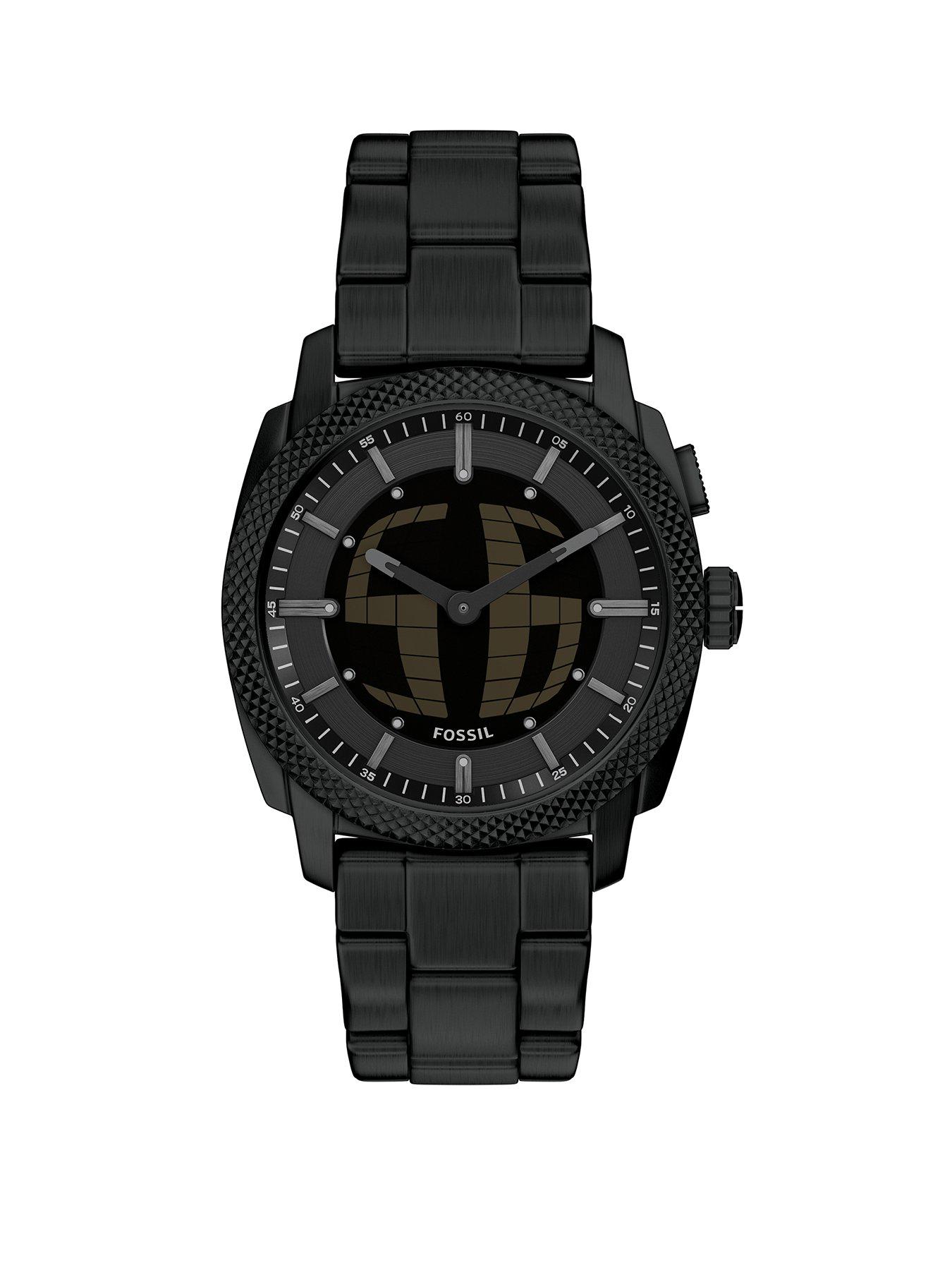 Fossil Fossil Mens Machine Big Tic Black Stainless Steel Watch, FS6156