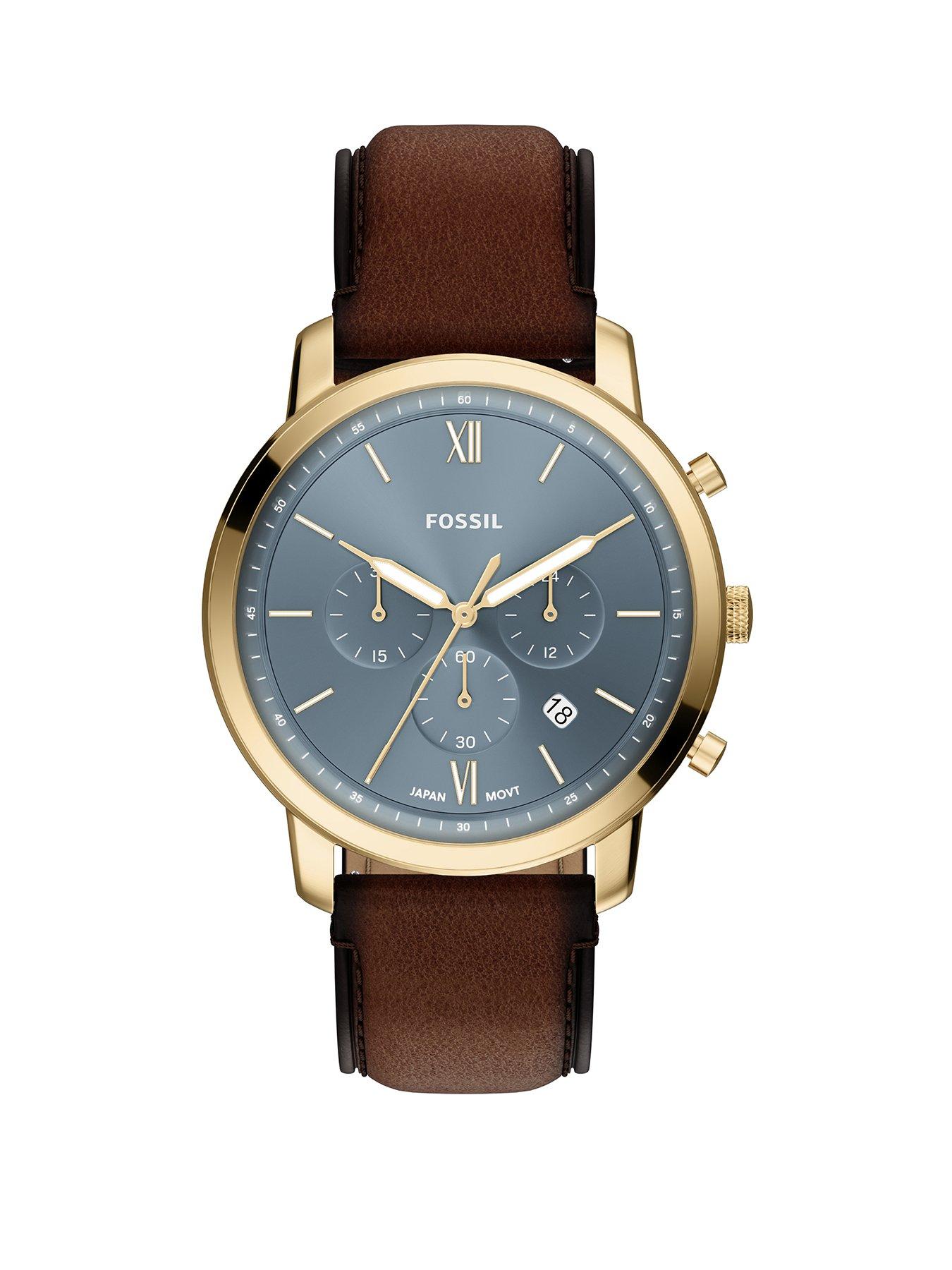 Fossil Fossil Mens Neutra Chronograph Brown Leather Watch, FS6162