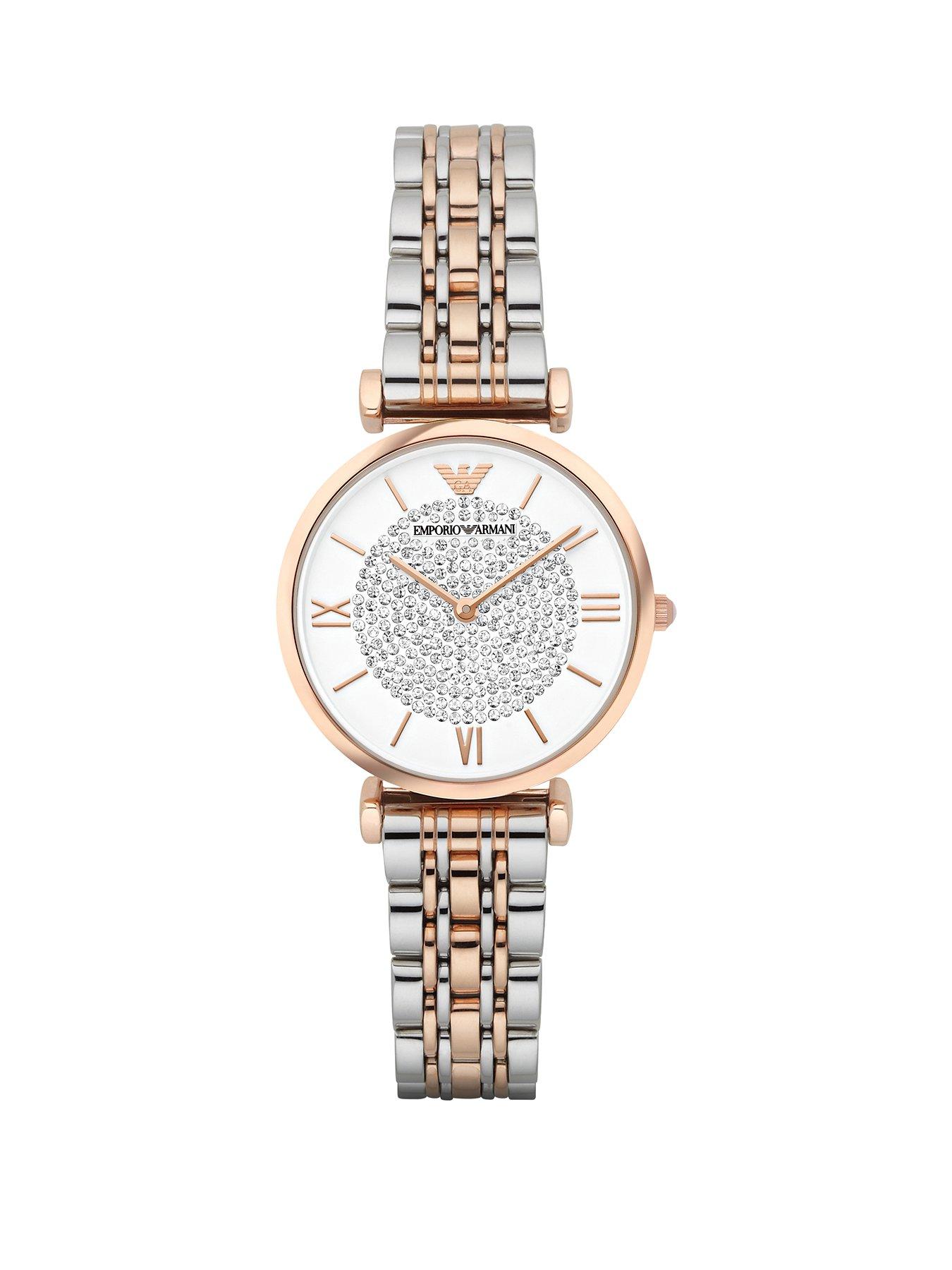 Emporio Armani Emporio Armani Womens Two-Hand, Rose Gold-Tone Stainless Steel Watch, AR1926