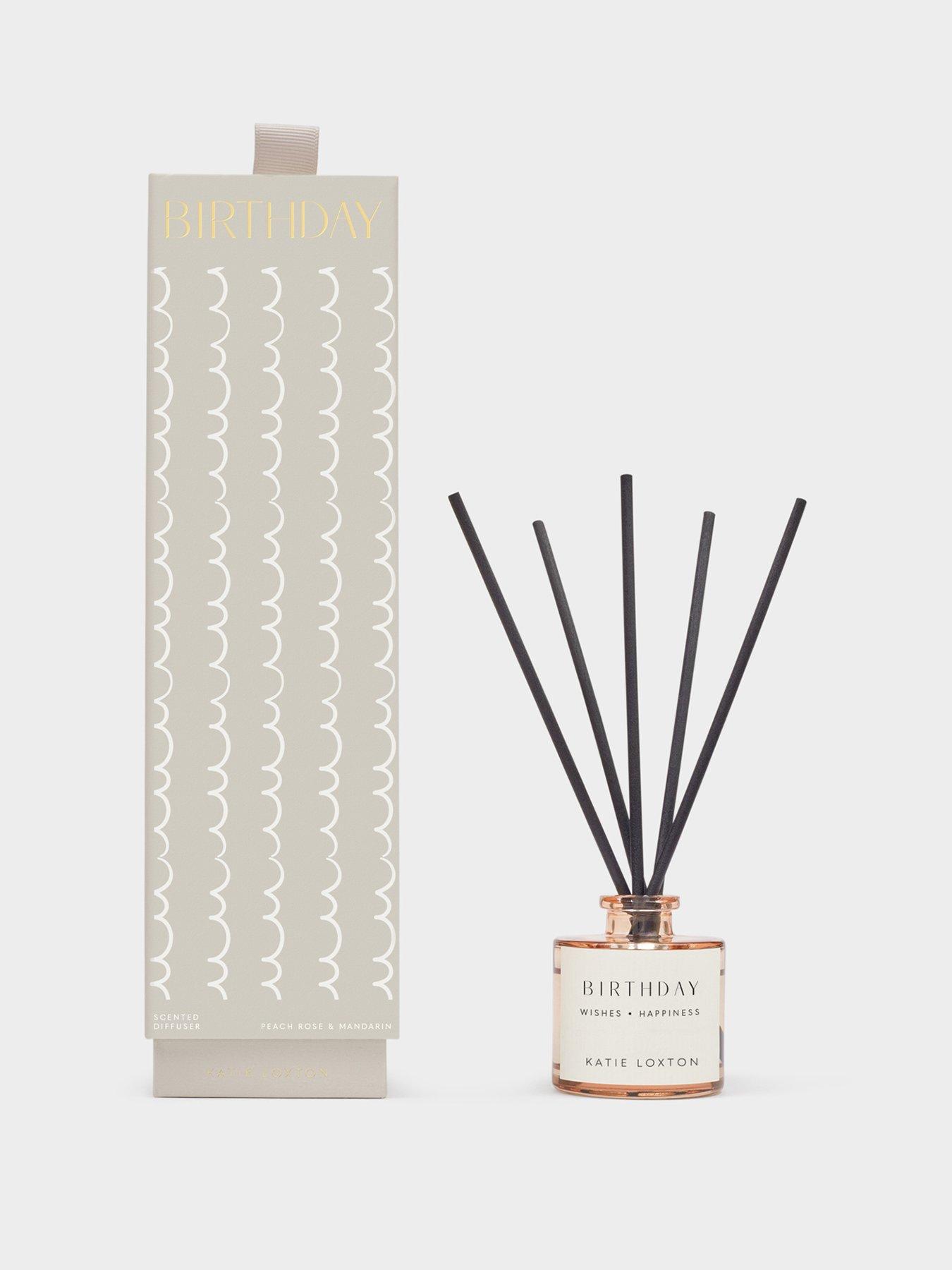 Katie Loxton SENTIMENT REED DIFFUSER | BIRTHDAY | Peach Rose and Sweet Mandarin | 8.2cm x 6.4cm x 6.4cm