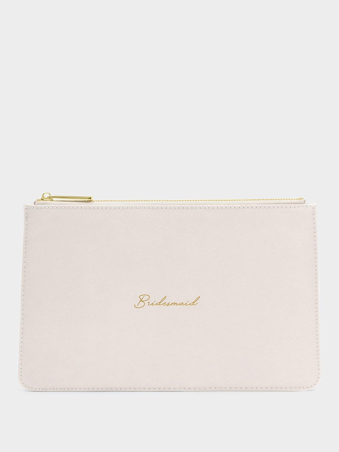 Katie Loxton Bridal Sentiment Pouch, Bridesmaid - Pearlescent White, 16 x 26 x 1cm