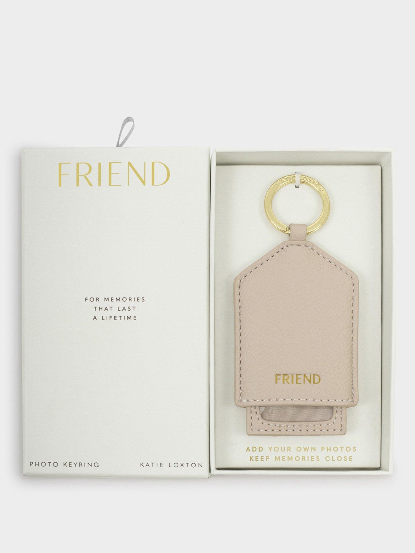 Katie Loxton HIDDEN PHOTO KEYRING , FRIEND , Oyster , 7.5cm x 5.5cm