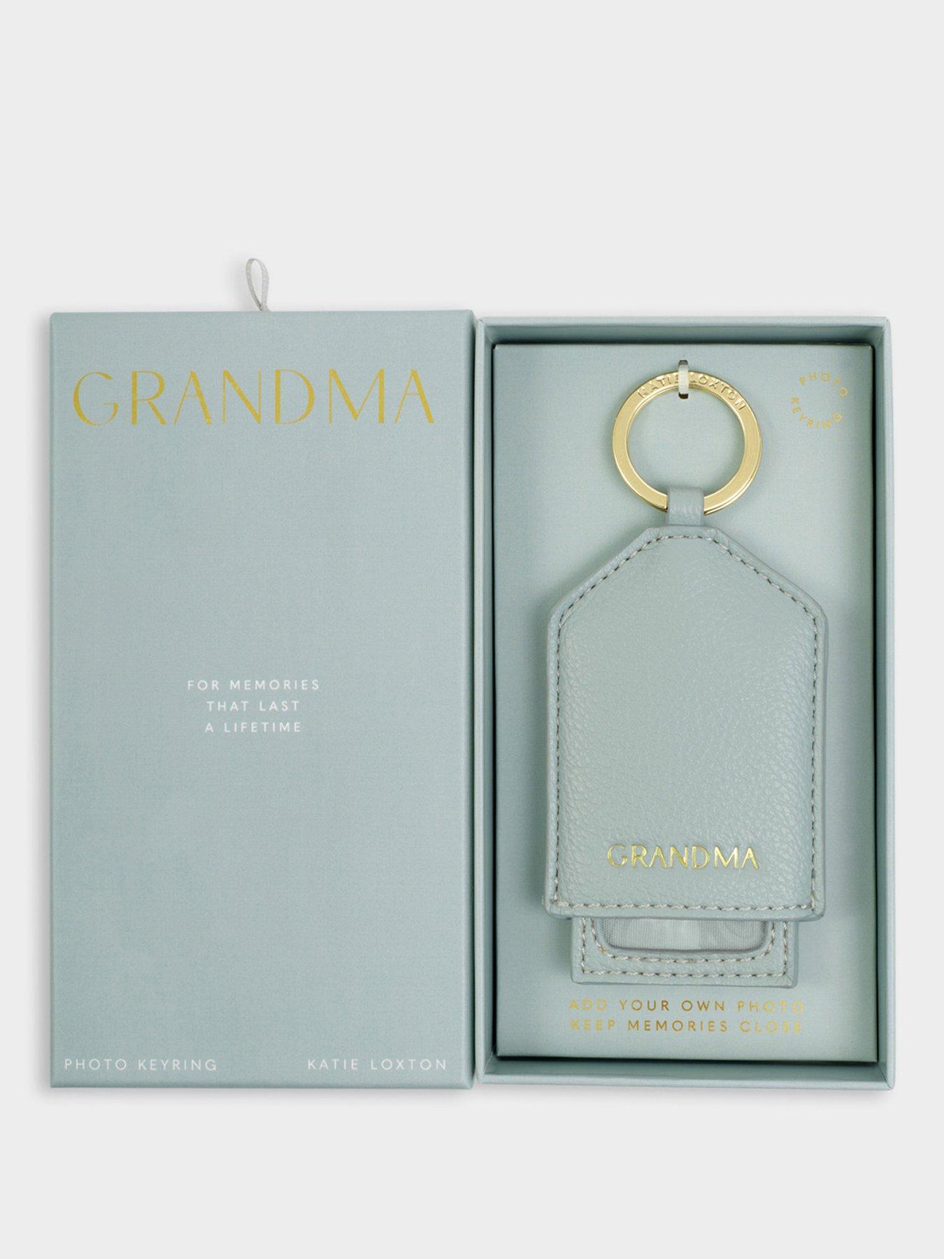 Katie Loxton HIDDEN PHOTO KEYRING , GRANDMA , Duck Egg, 7.5cm x 5.5cm