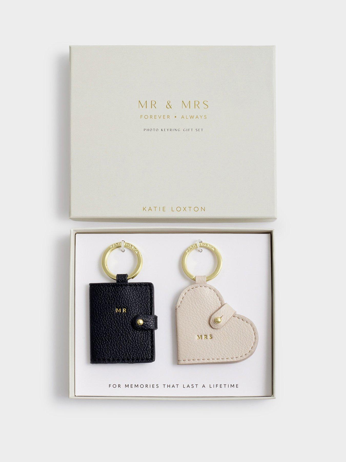 Katie Loxton MR & MRS PHOTO KEYRING SET , Black/ Off White , TBC