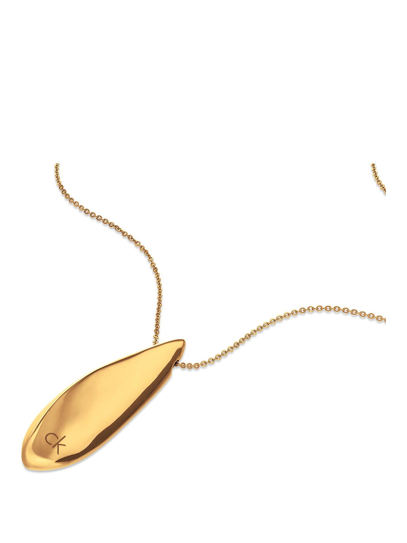Calvin Klein Calvin Klein Womens CK Sculpted Gold Plated Necklace