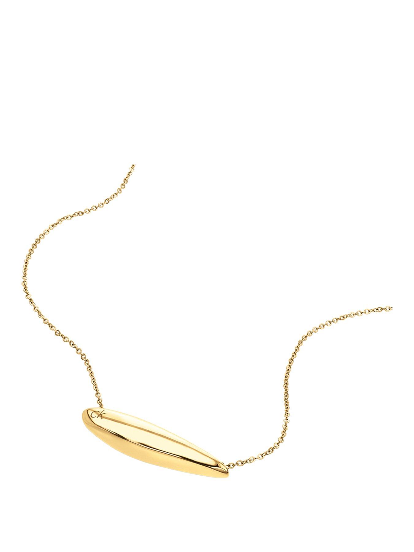 Image 1 of 4 of Calvin Klein Calvin Klein Womens CK Sculpted Gold Plated Necklace
