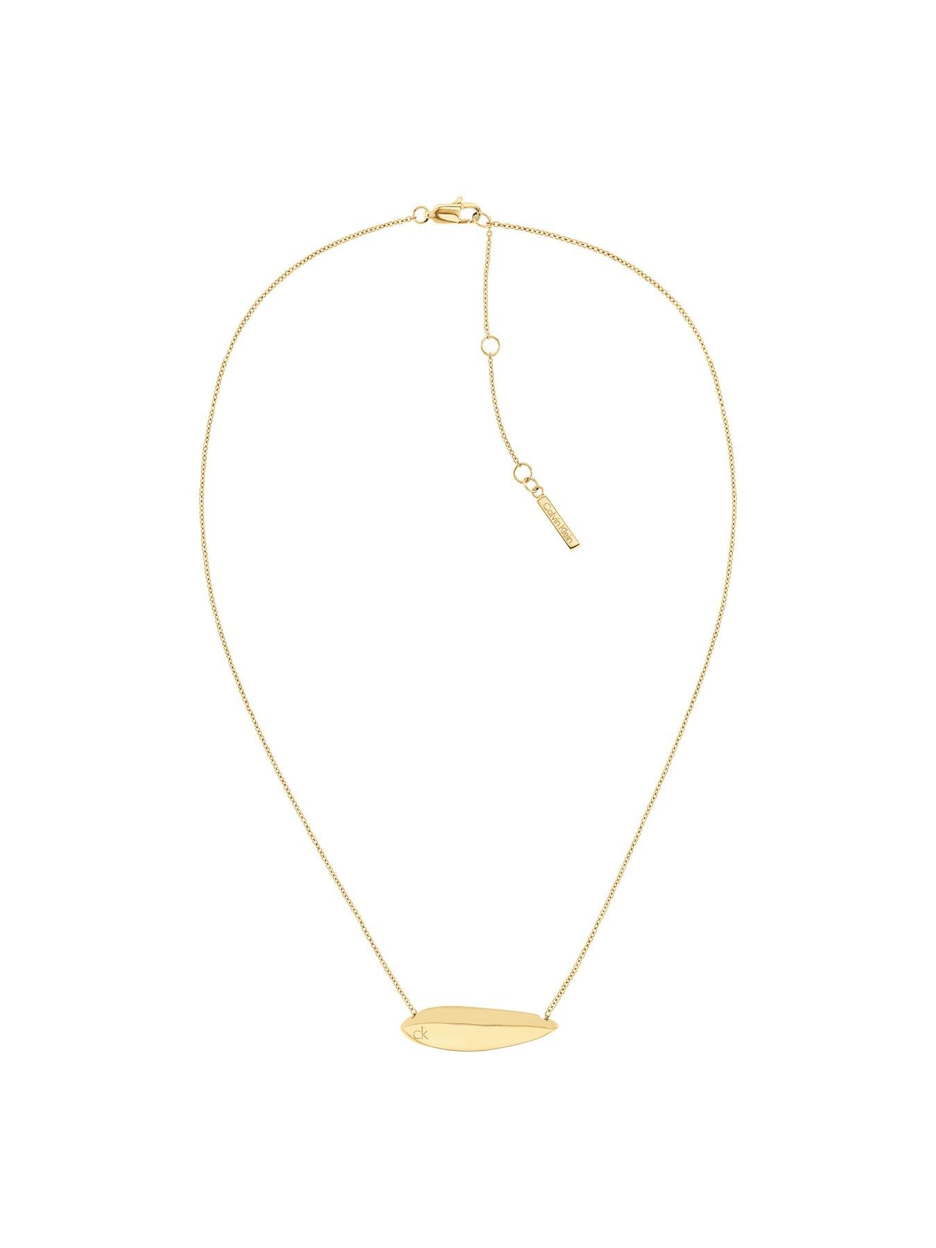 Image 2 of 4 of Calvin Klein Calvin Klein Womens CK Sculpted Gold Plated Necklace