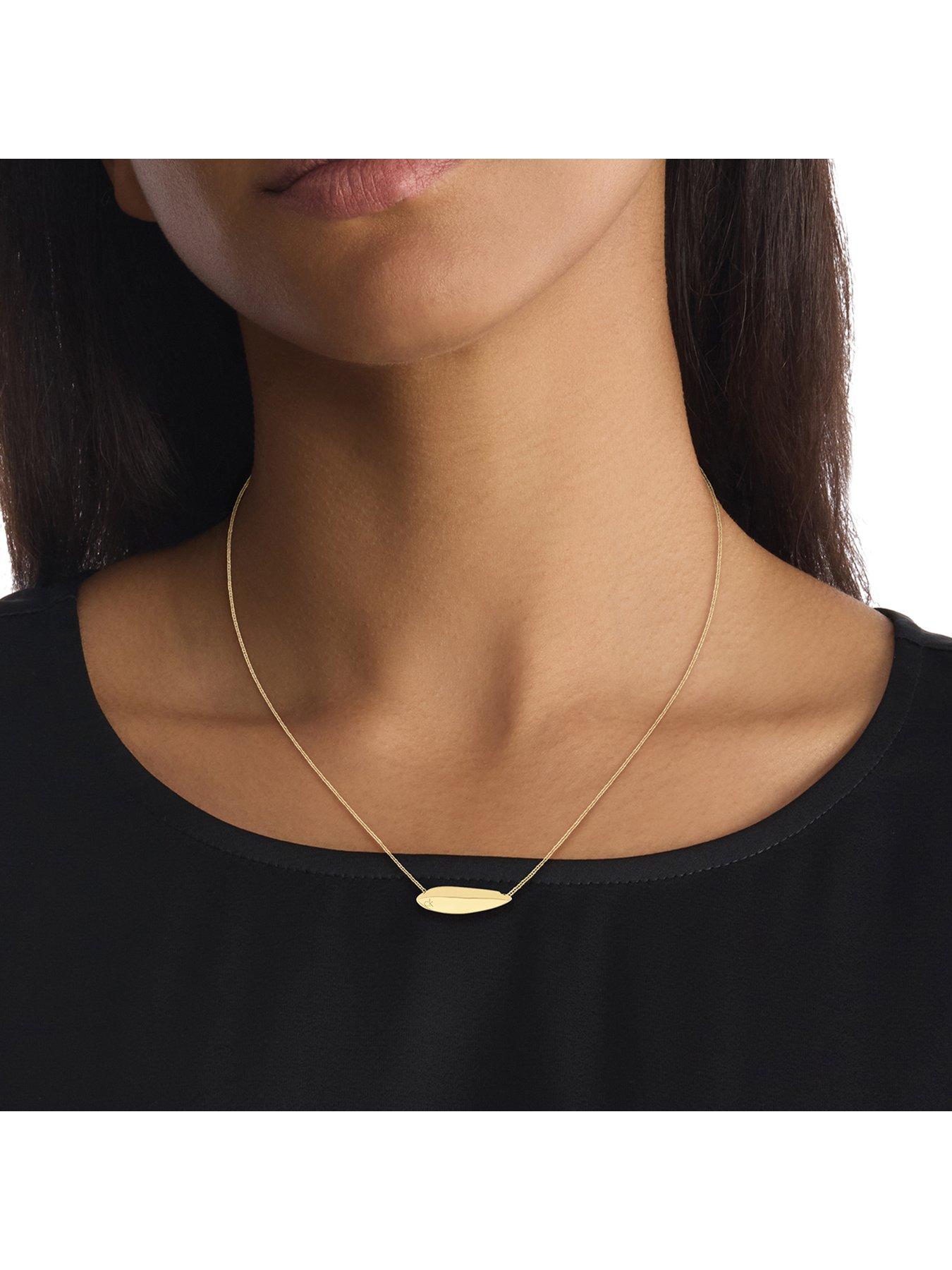 Image 3 of 4 of Calvin Klein Calvin Klein Womens CK Sculpted Gold Plated Necklace