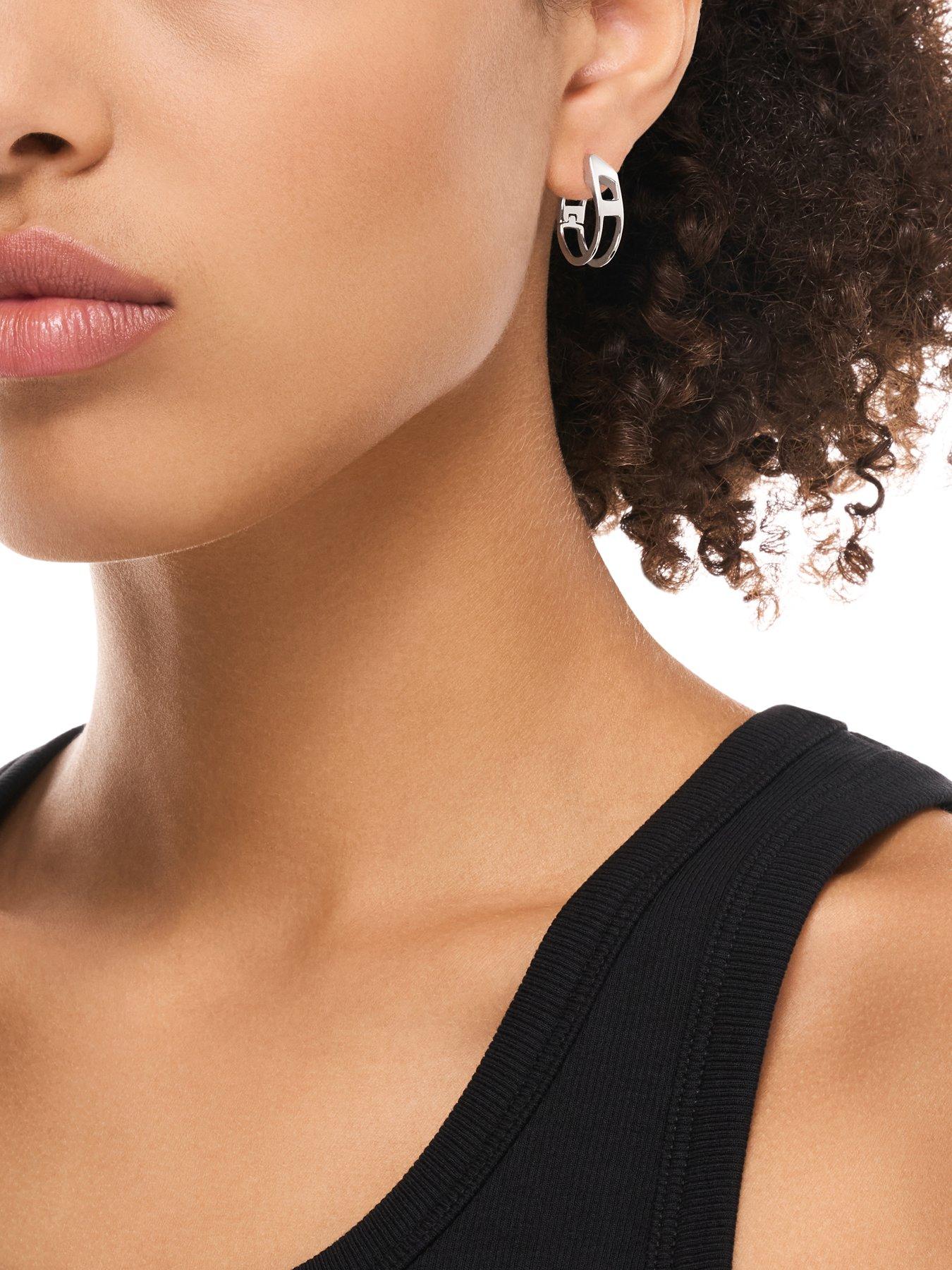 Image 4 of 5 of Diesel Diesel Unisex Stainless Steel Hoop Earring, DX1673040