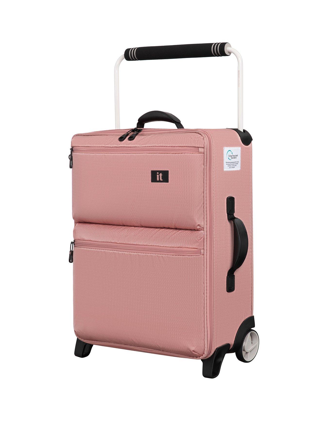 Image 1 of 6 of it Luggage Popstar Blush World's Lightest Wide Handle Cabin Suitcase