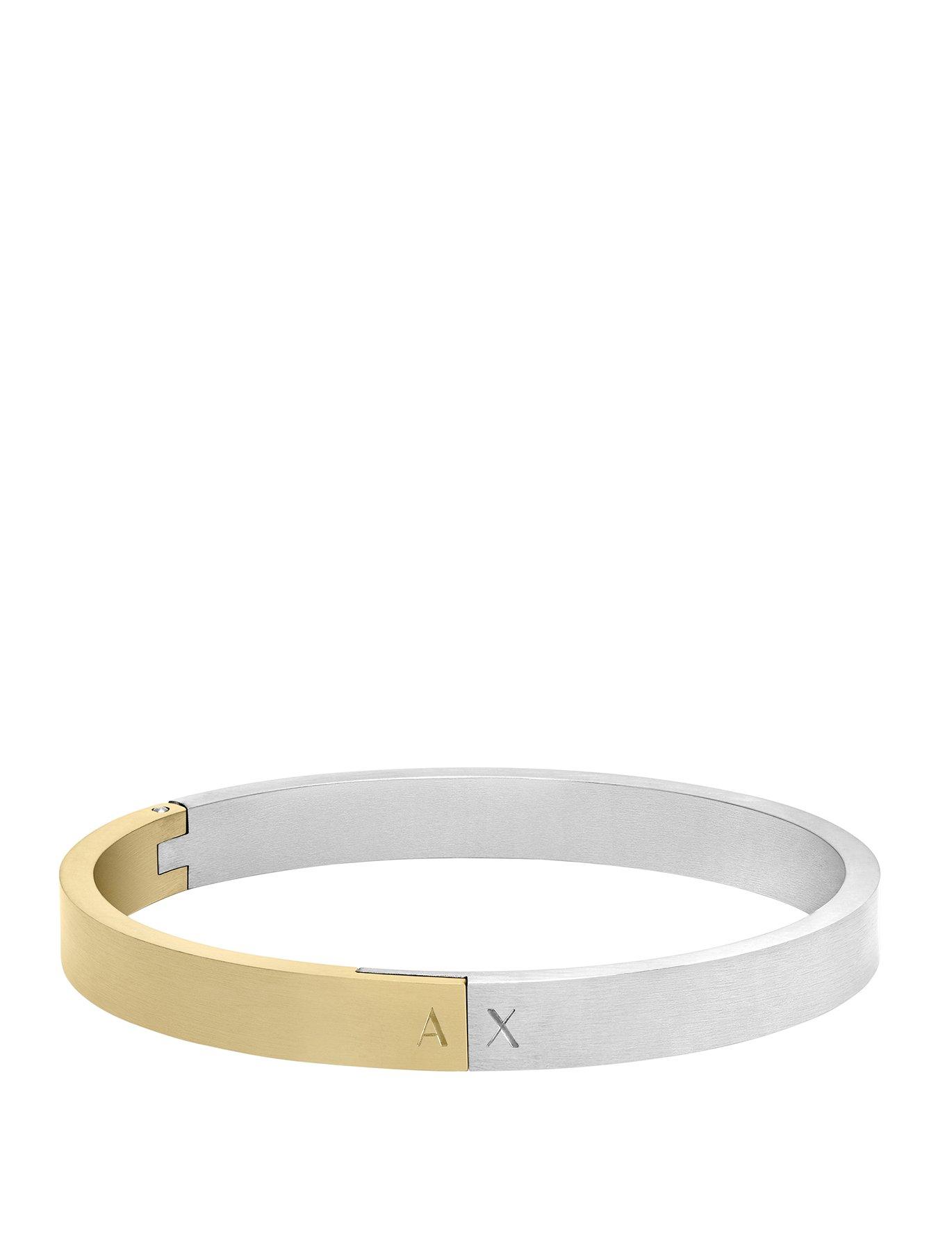 Armani Exchange Armani Exchange Mens Stainless Steel Bangle Bracelet, AXG0172040