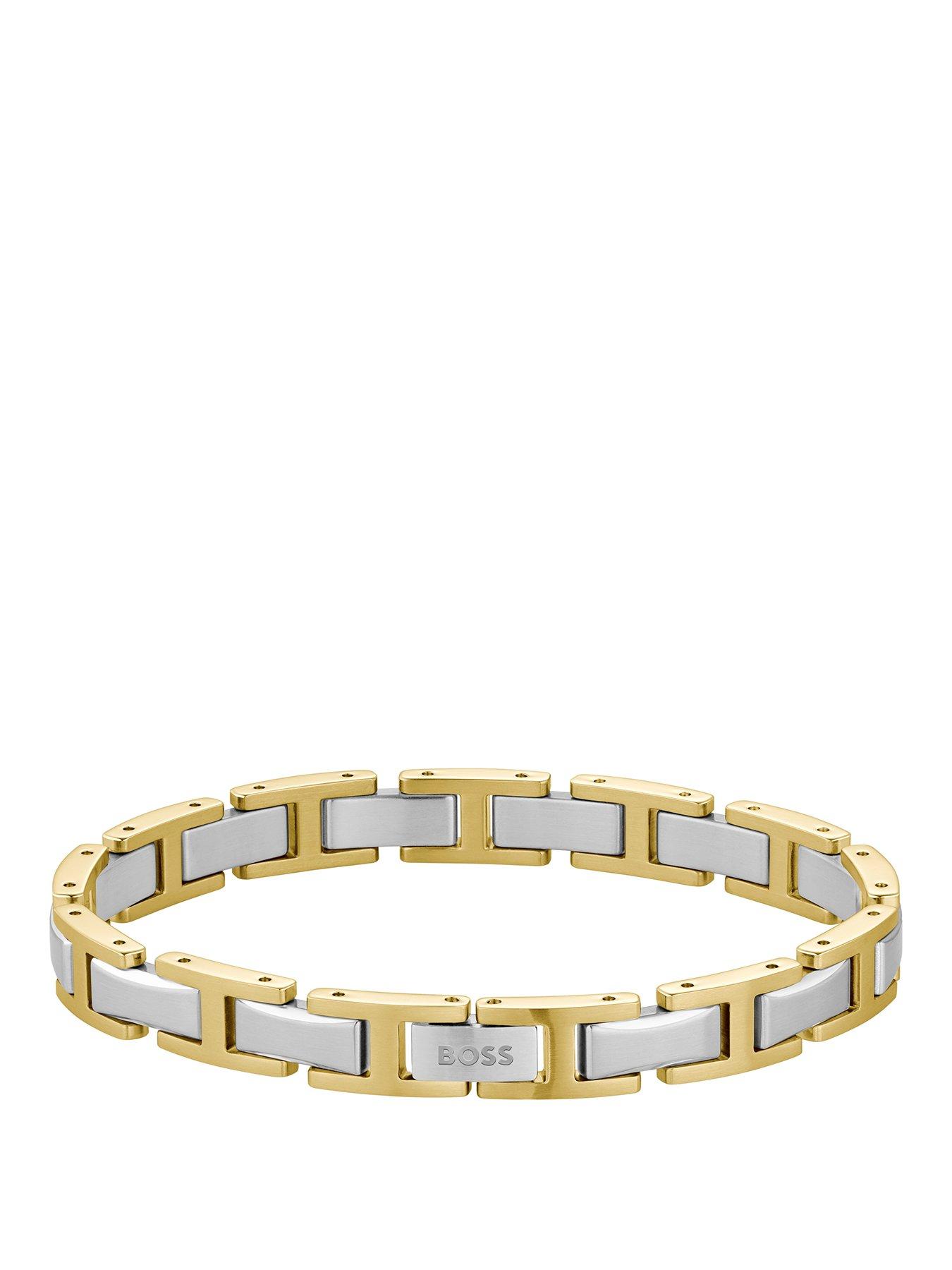 BOSS Gents BOSS Nolan Two Tone Gold IP and Stainless Steel Bracelet