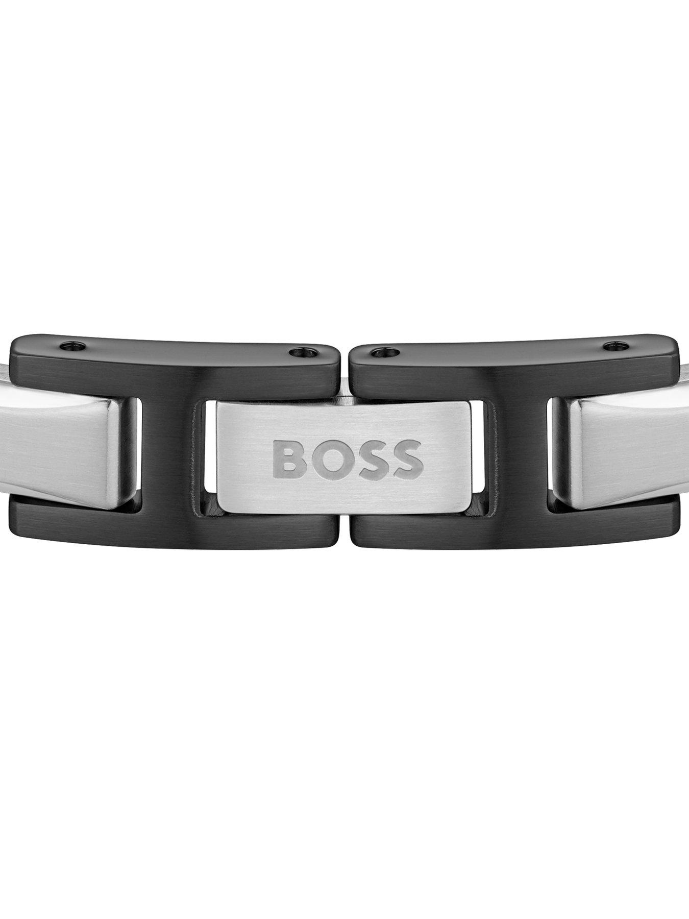 Image 2 of 7 of BOSS Gents Nolan Two Tone Black IP and Stainless Steel Bracelet