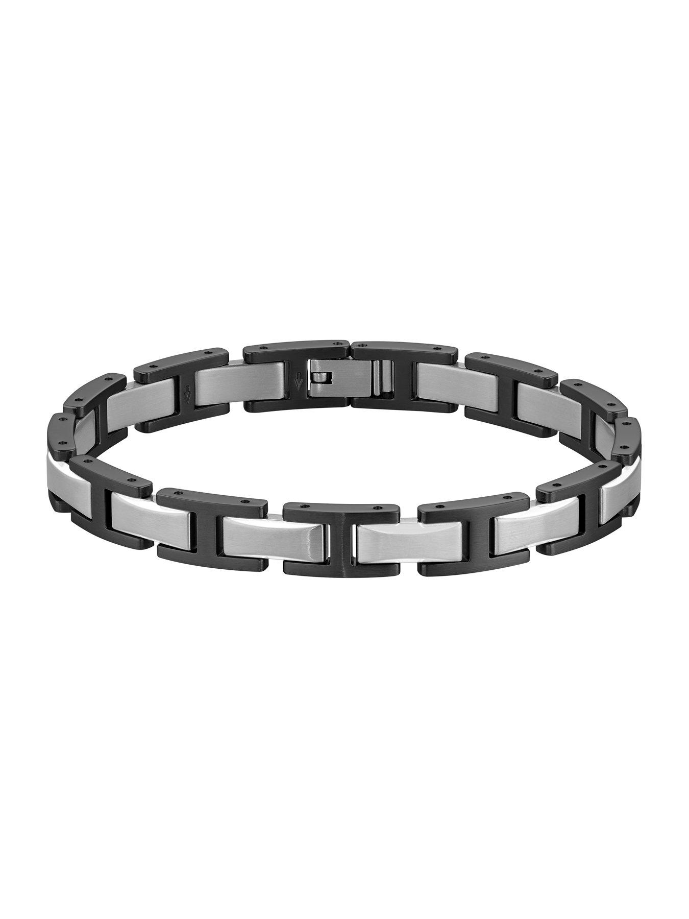 Image 3 of 7 of BOSS Gents Nolan Two Tone Black IP and Stainless Steel Bracelet