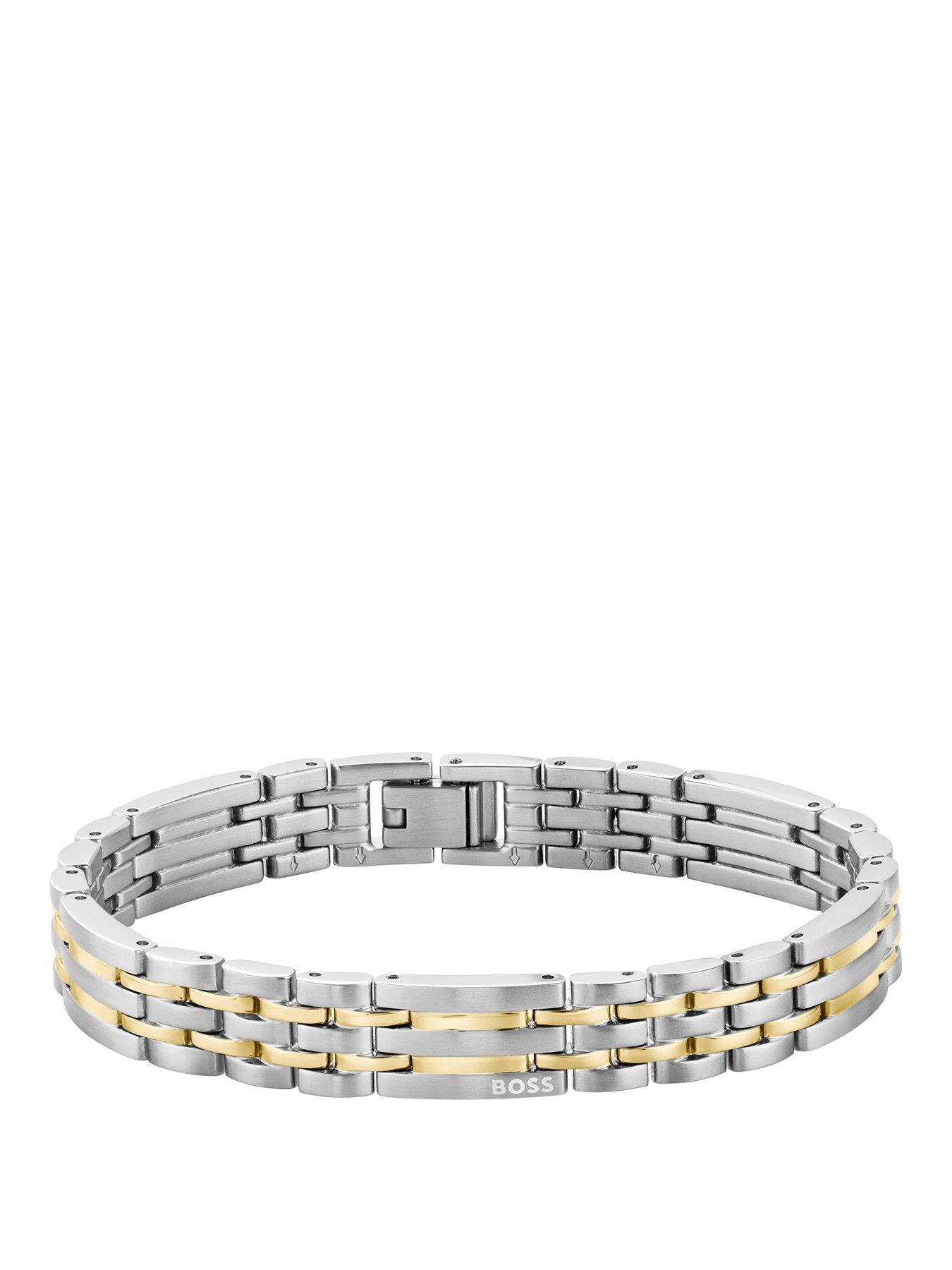BOSS Gents BOSS Wesley Two Tone Gold IP and Stainless Steel Bracelet
