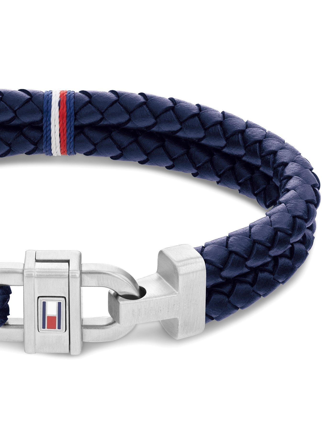 tommy-hilfiger-mens-navy-braided-rope-braceletstillFront
