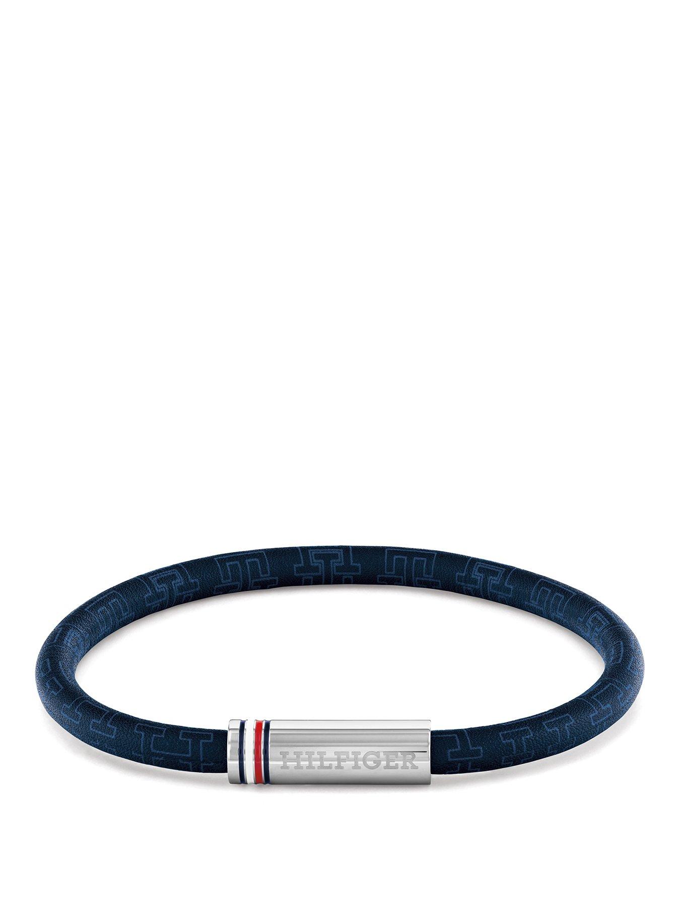 tommy-hilfiger-mens-blue-cord-leather-braceletfront
