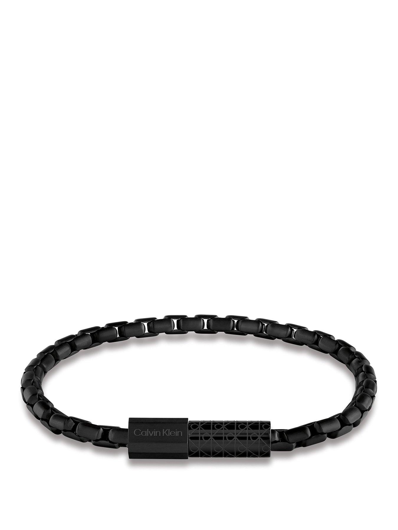 Image 1 of 4 of Calvin Klein Calvin Klein Mens CK Contoured Barrel Black IP Bracelet
